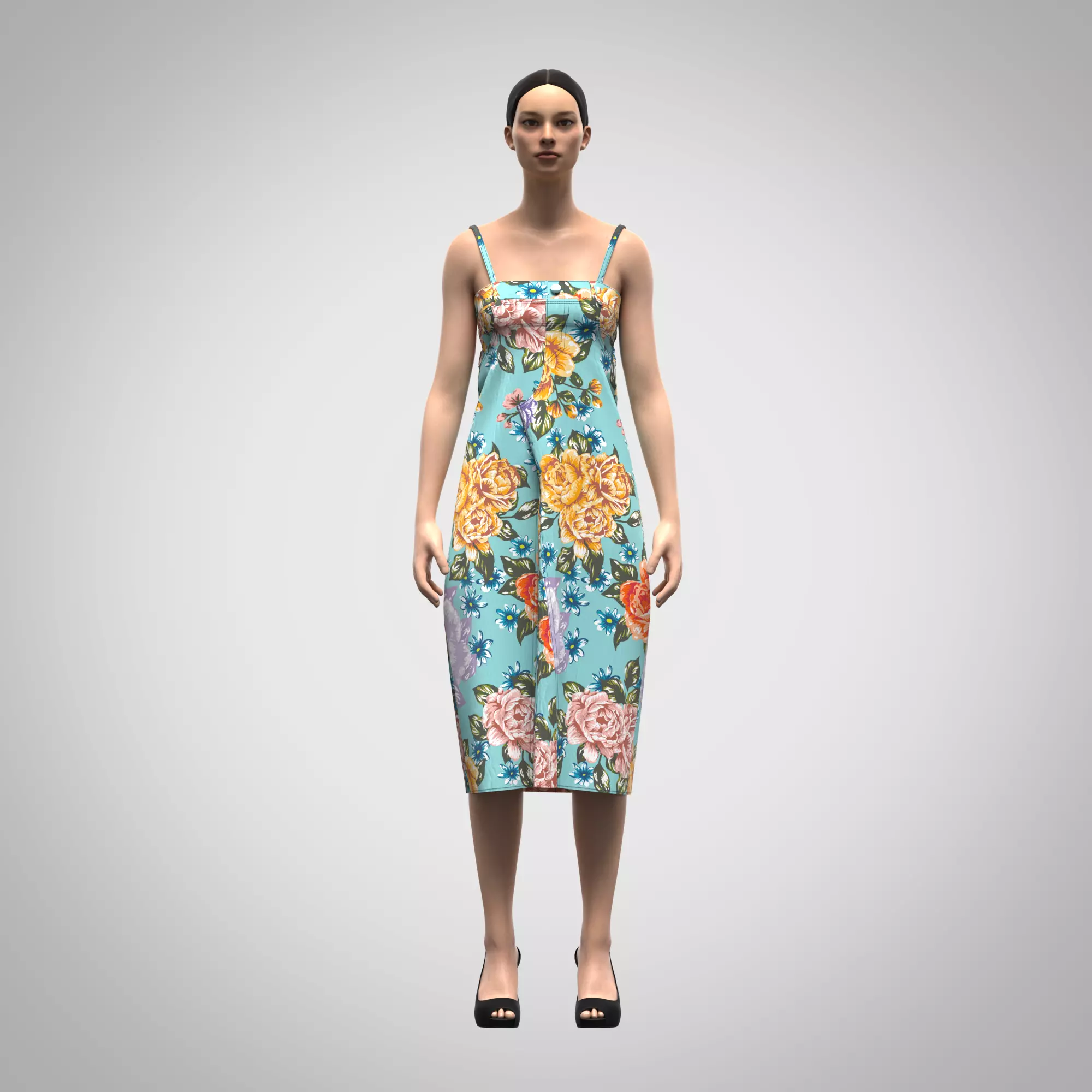 womens strap dress Low-poly 3D model