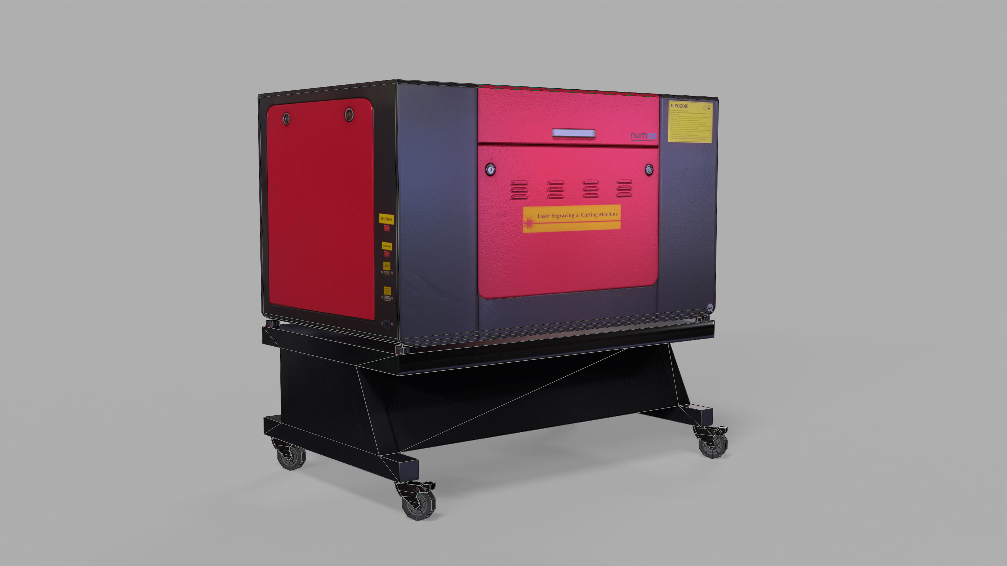 CNC Laser Cutting Machine Low-poly 3D model_7