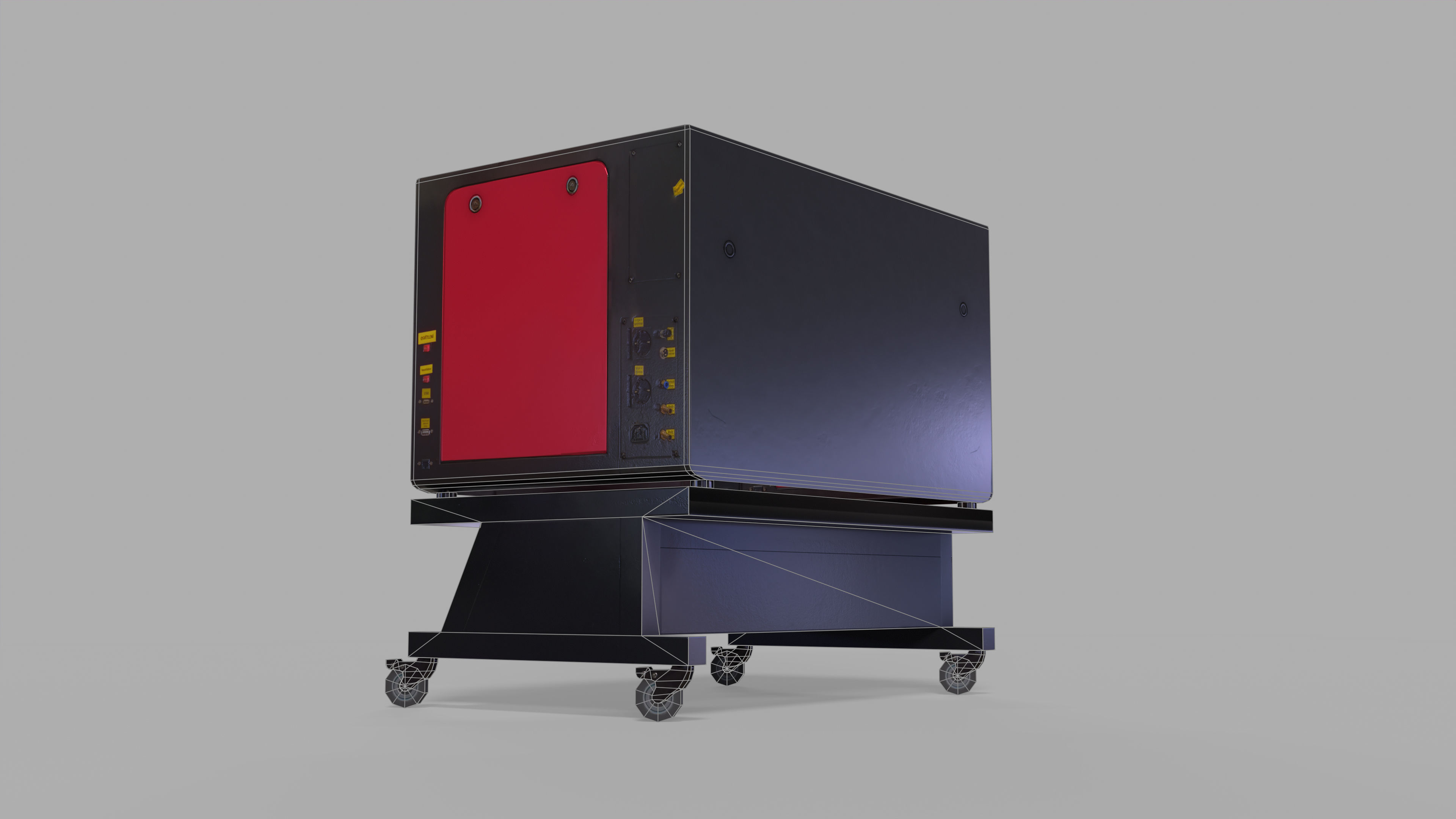 CNC Laser Cutting Machine Low-poly 3D model_9