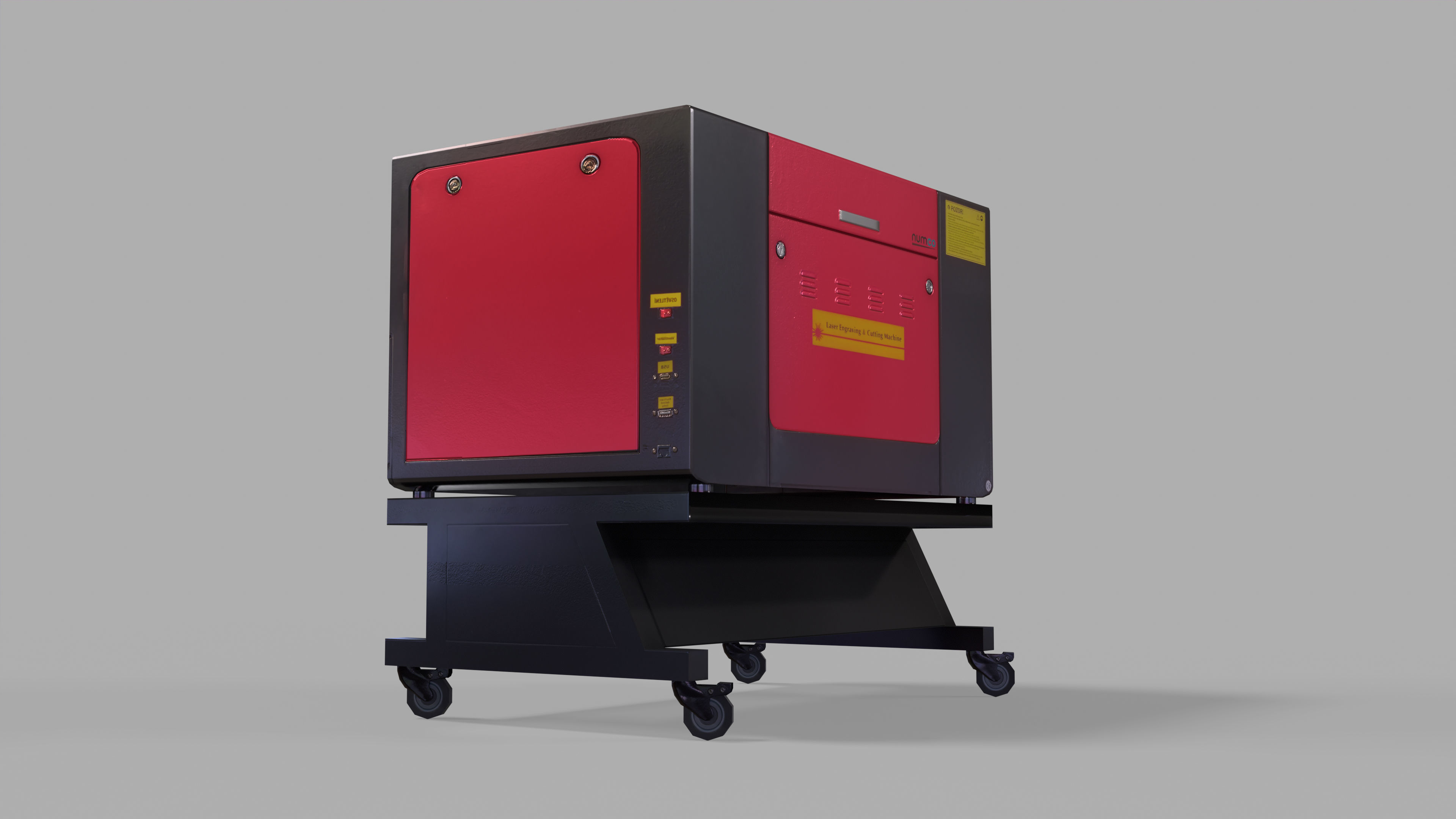 CNC Laser Cutting Machine Low-poly 3D model_14