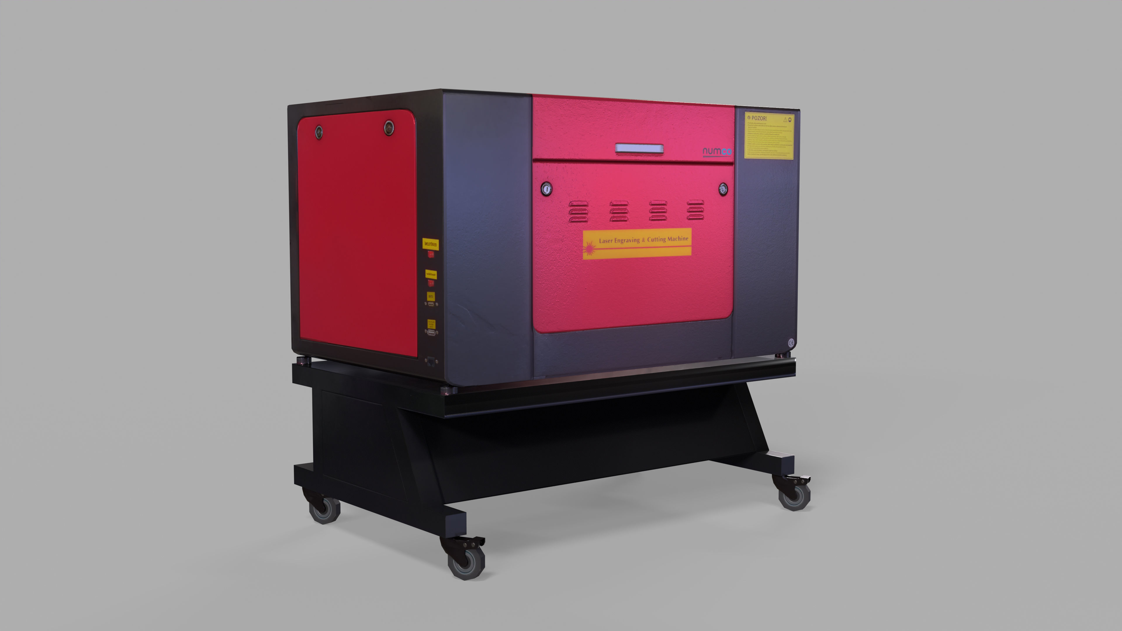 CNC Laser Cutting Machine Low-poly 3D model_6