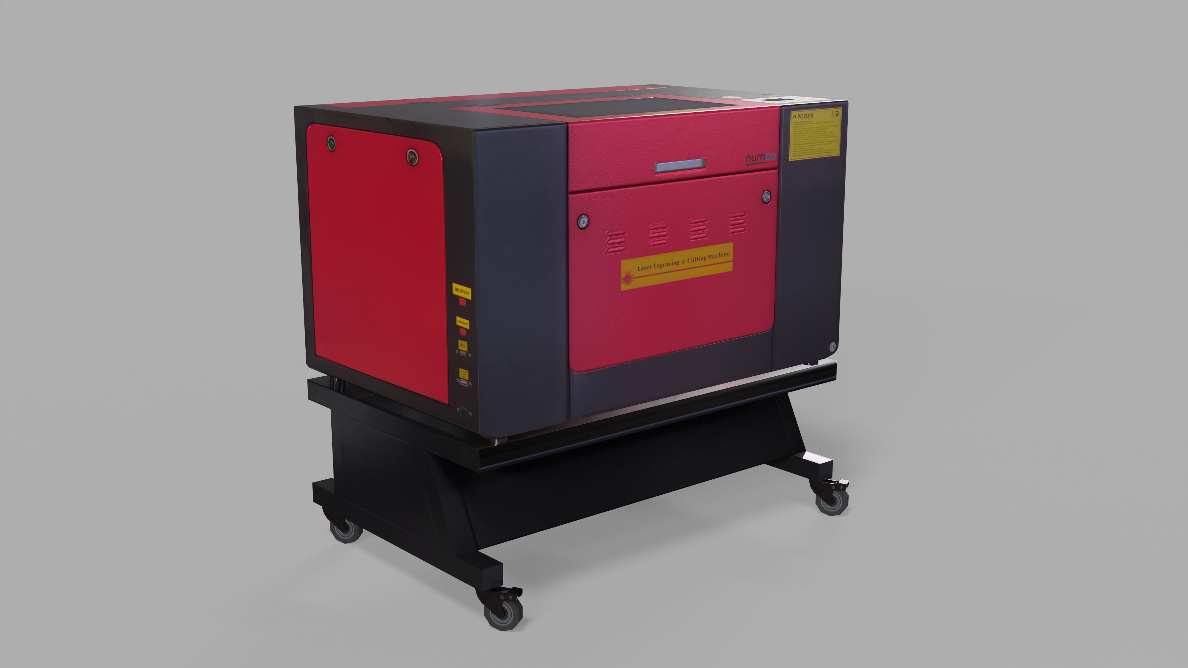 CNC Laser Cutting Machine Low-poly 3D model_12