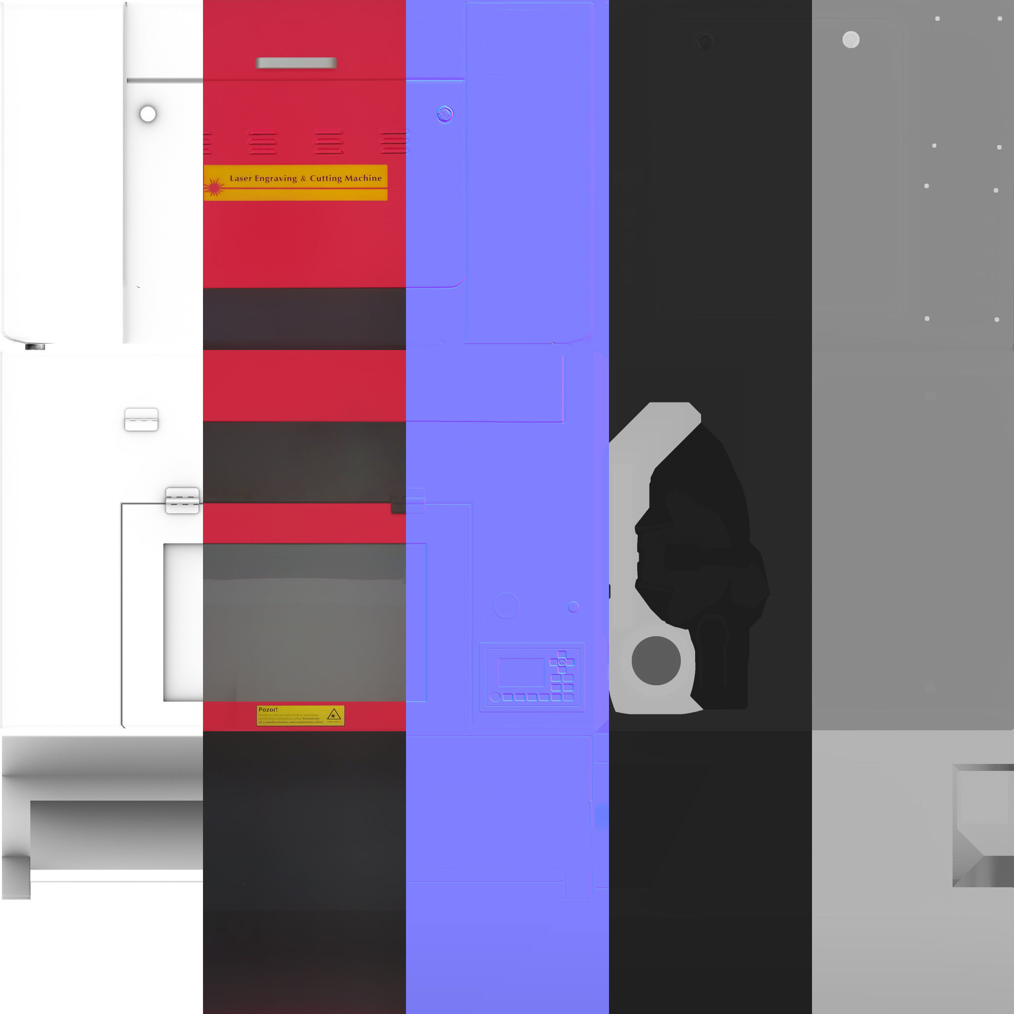 CNC Laser Cutting Machine Low-poly 3D model_30