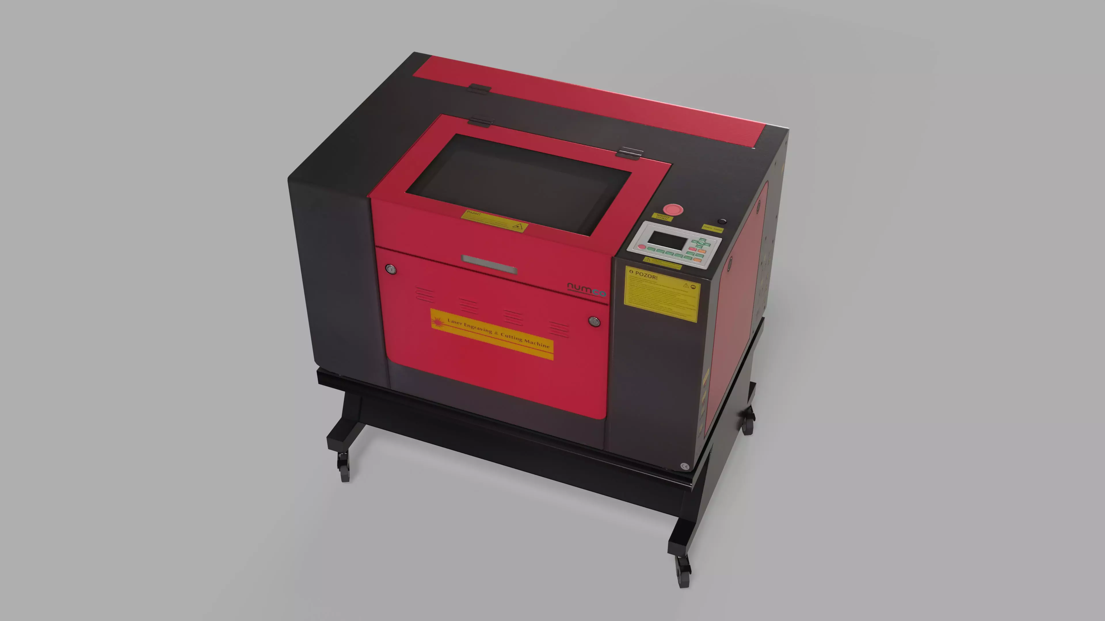 CNC Laser Cutting Machine Low-poly 3D model_0