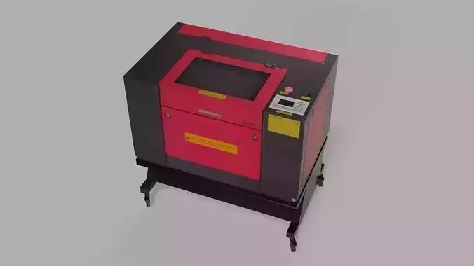CNC Laser Cutting Machine Low-poly 3D model