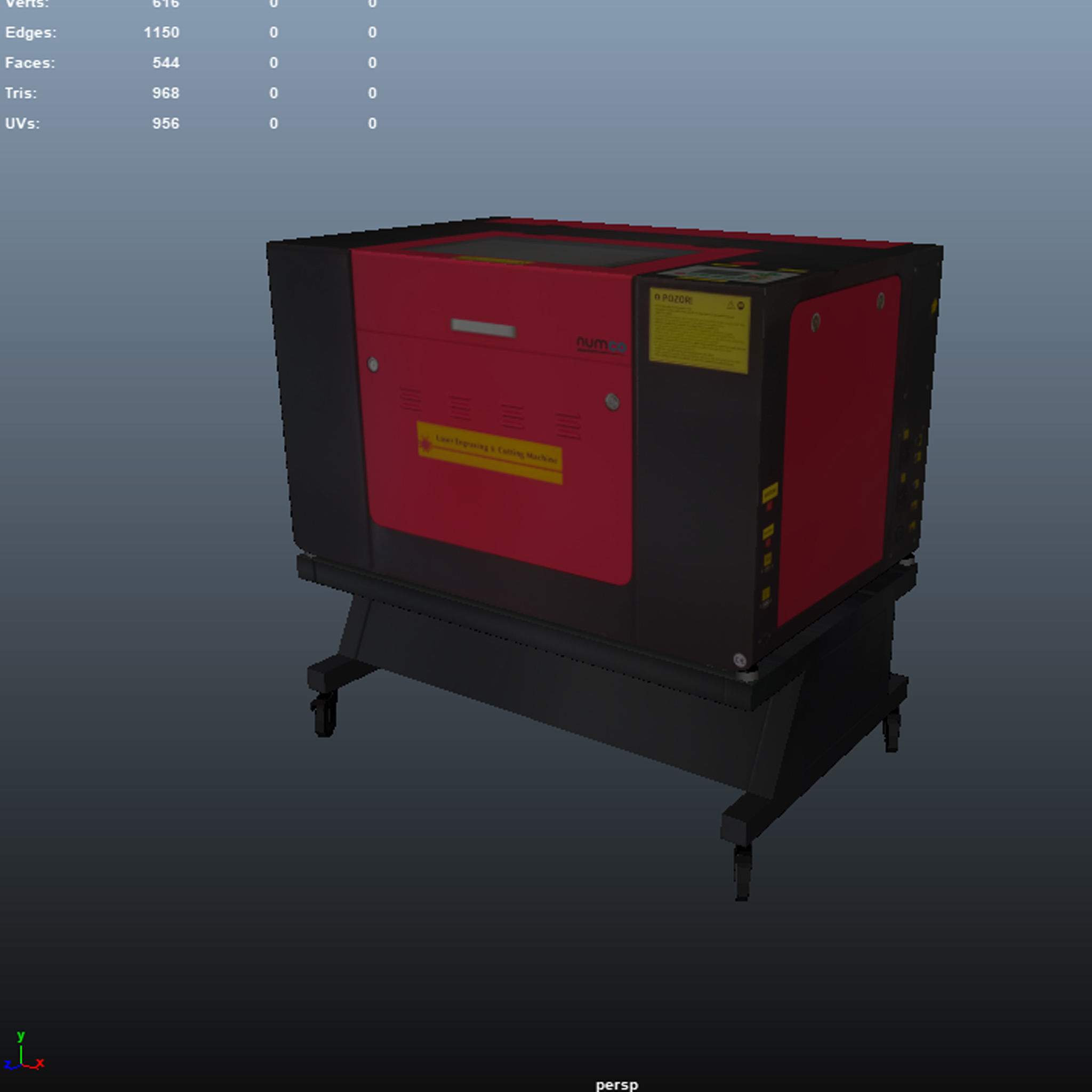 CNC Laser Cutting Machine Low-poly 3D model_31