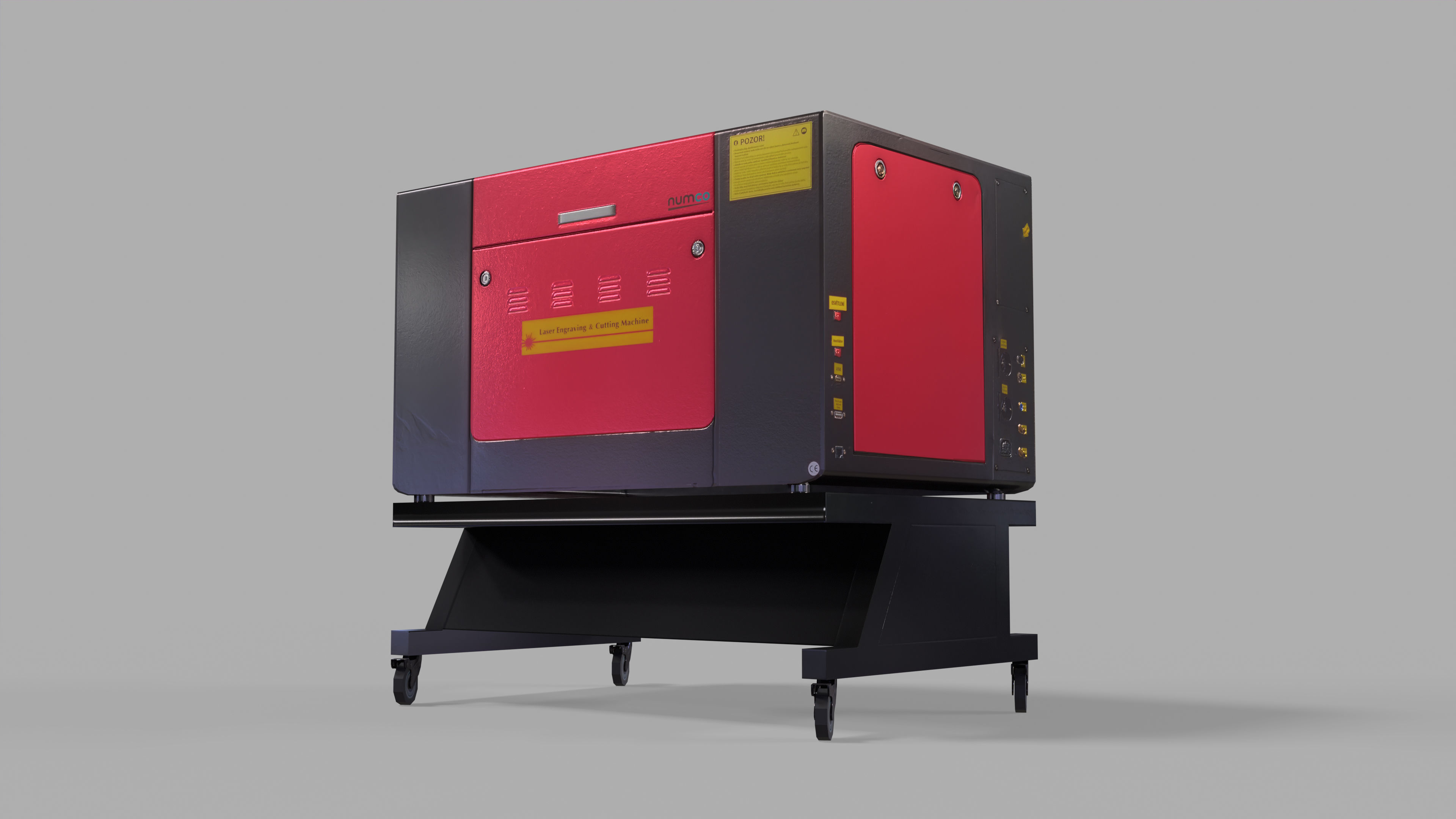 CNC Laser Cutting Machine Low-poly 3D model_16