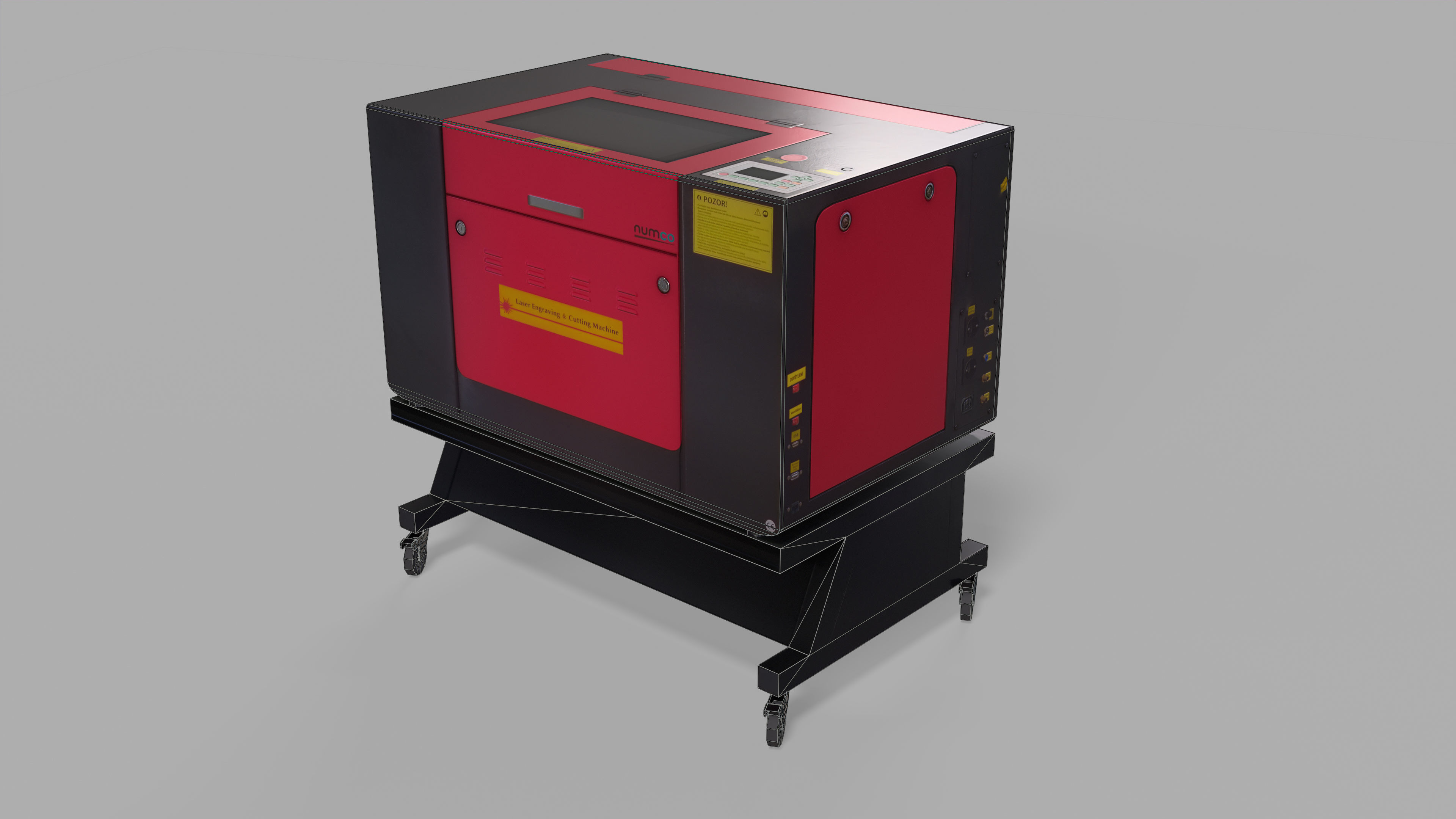CNC Laser Cutting Machine Low-poly 3D model_3