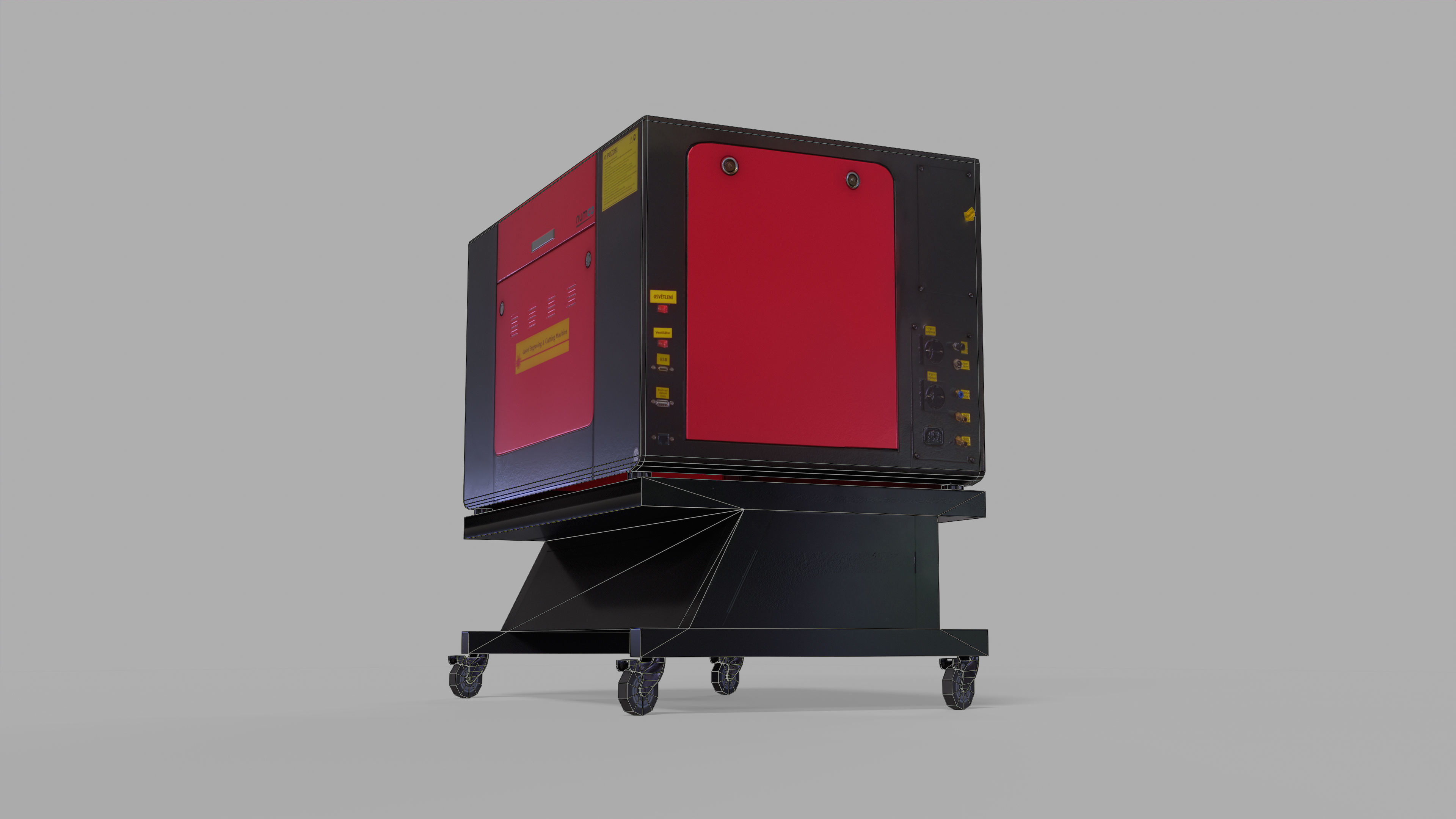 CNC Laser Cutting Machine Low-poly 3D model_5