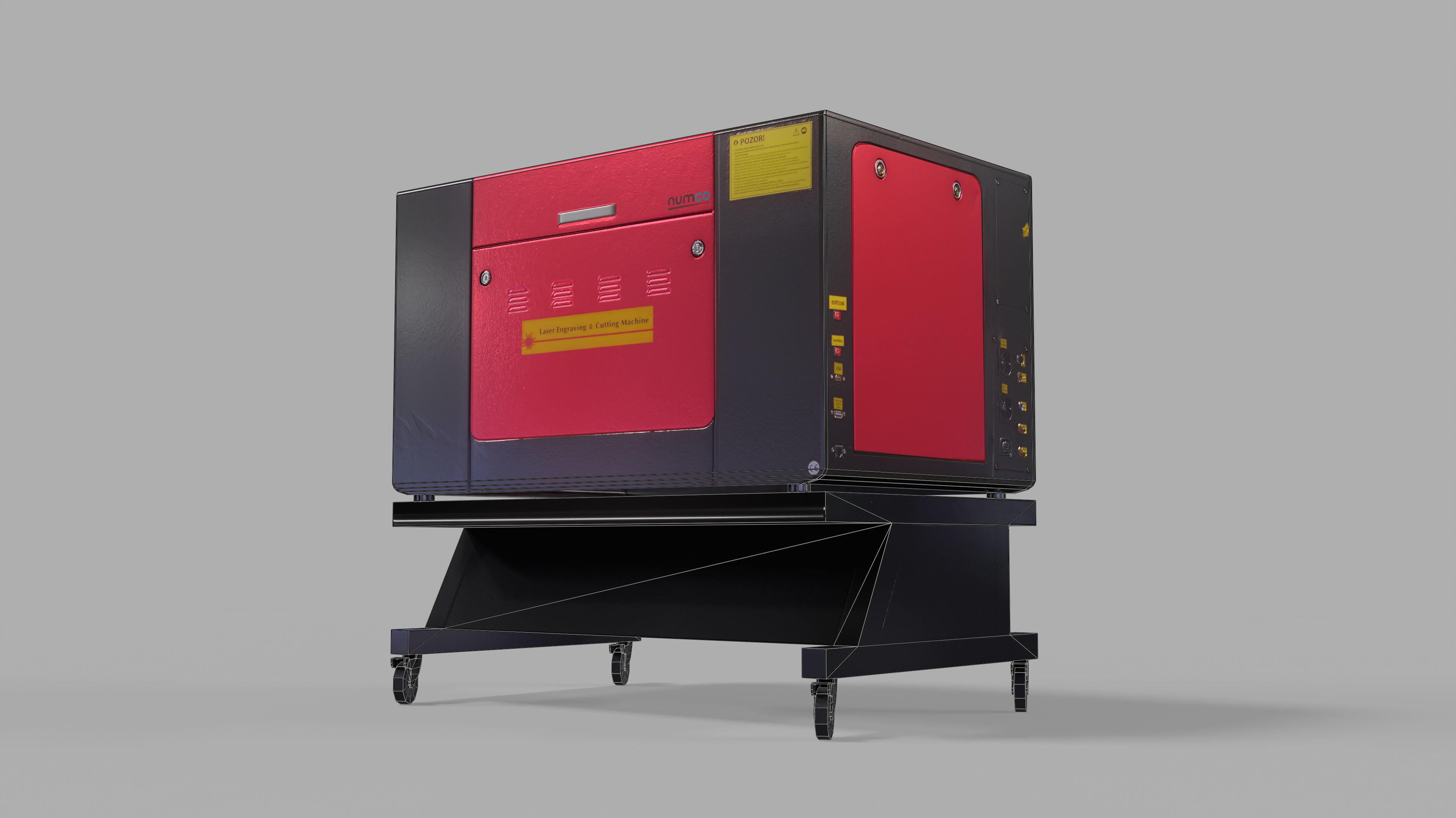 CNC Laser Cutting Machine Low-poly 3D model_17