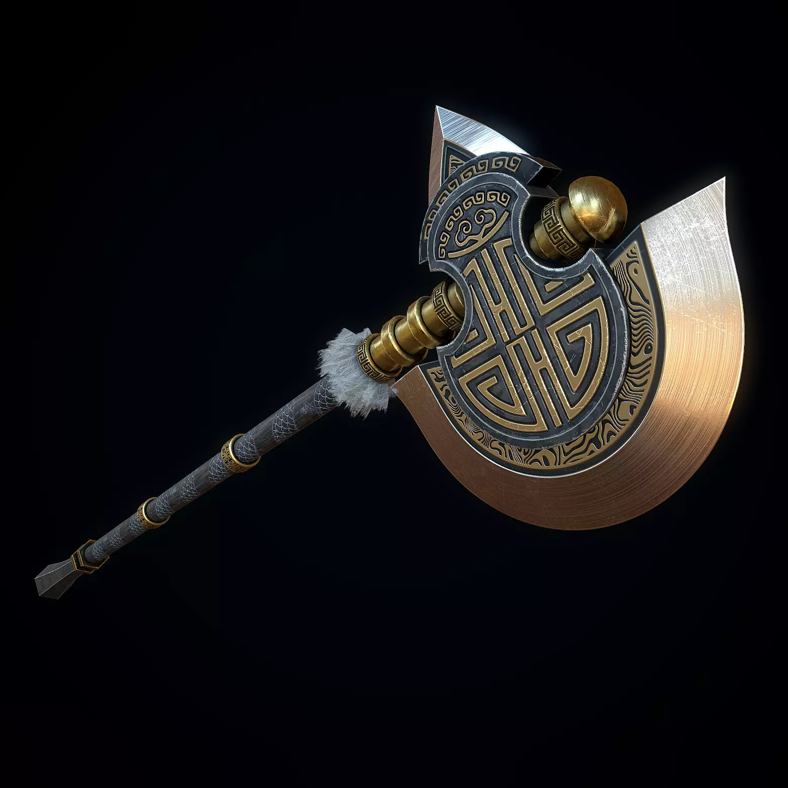 Chinese Great Axe Low-poly 3D model