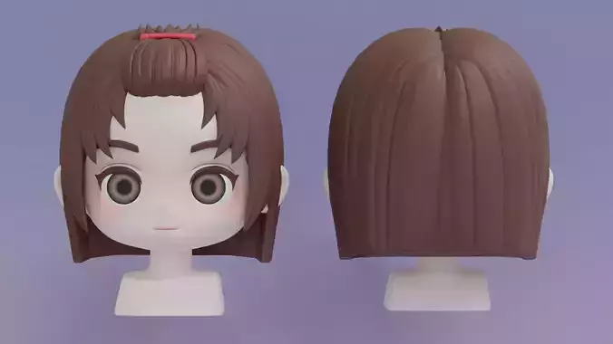 Chibi Female Hair Style 20 3D model