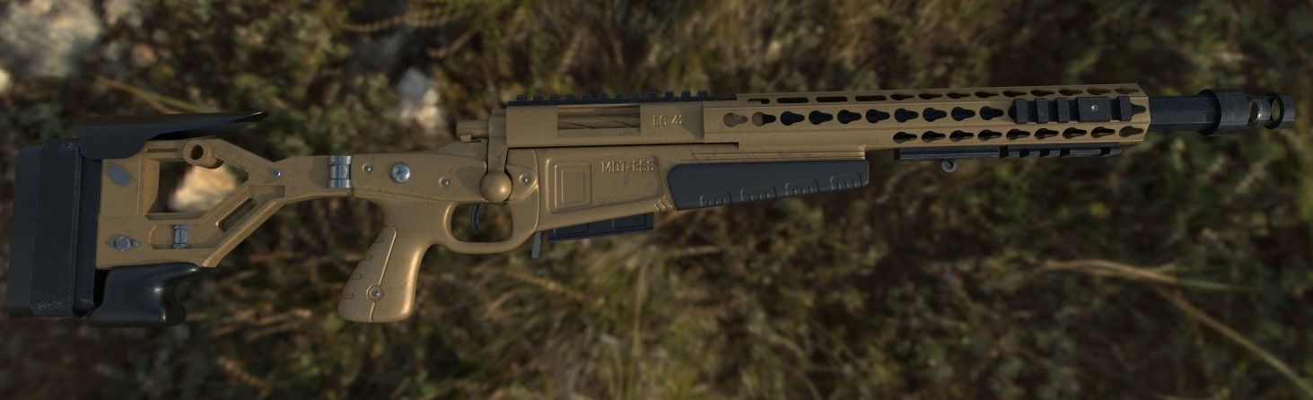 LC 42 Rifle Low-poly 3D model_1