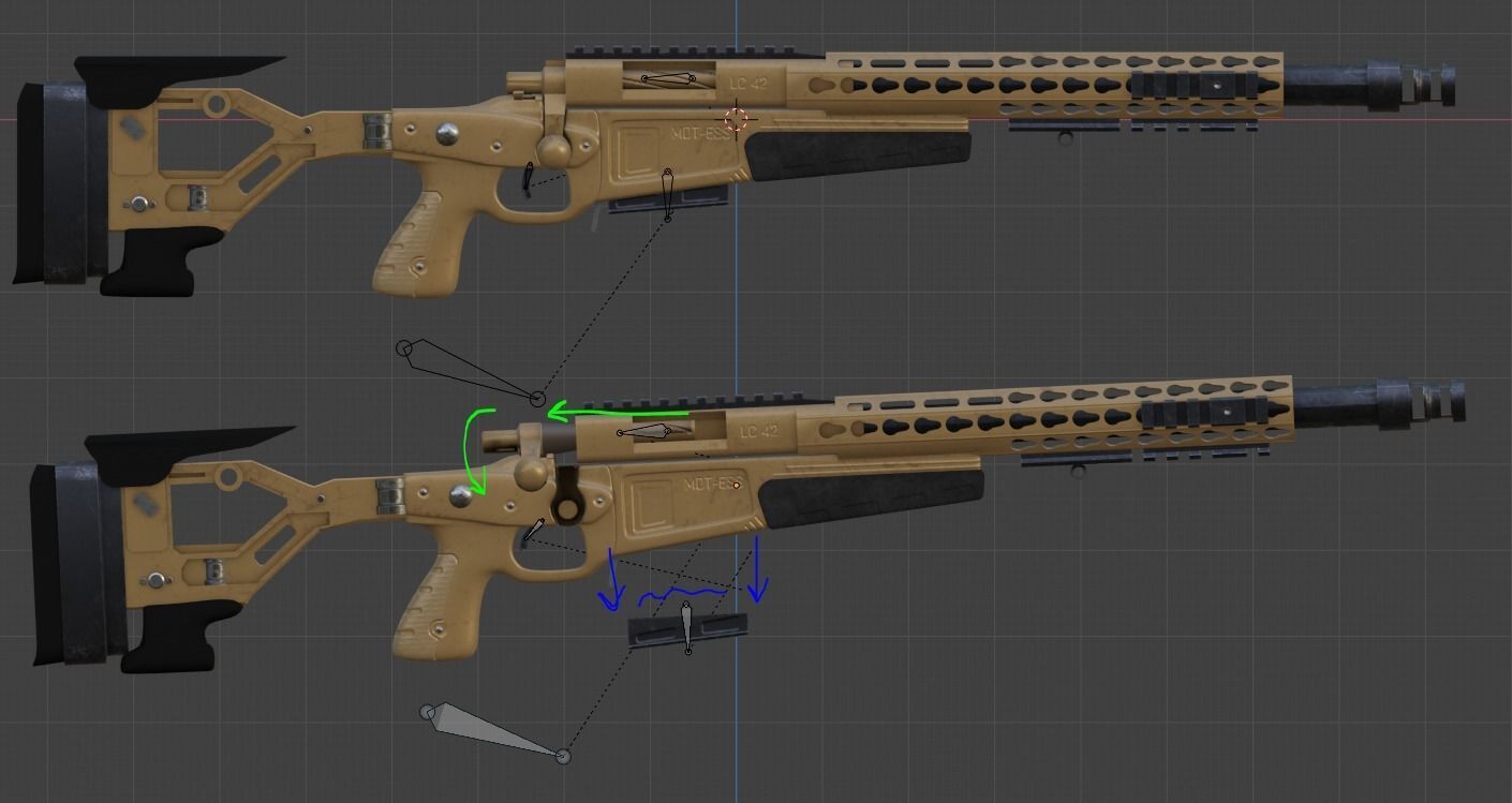 LC 42 Rifle Low-poly 3D model_6