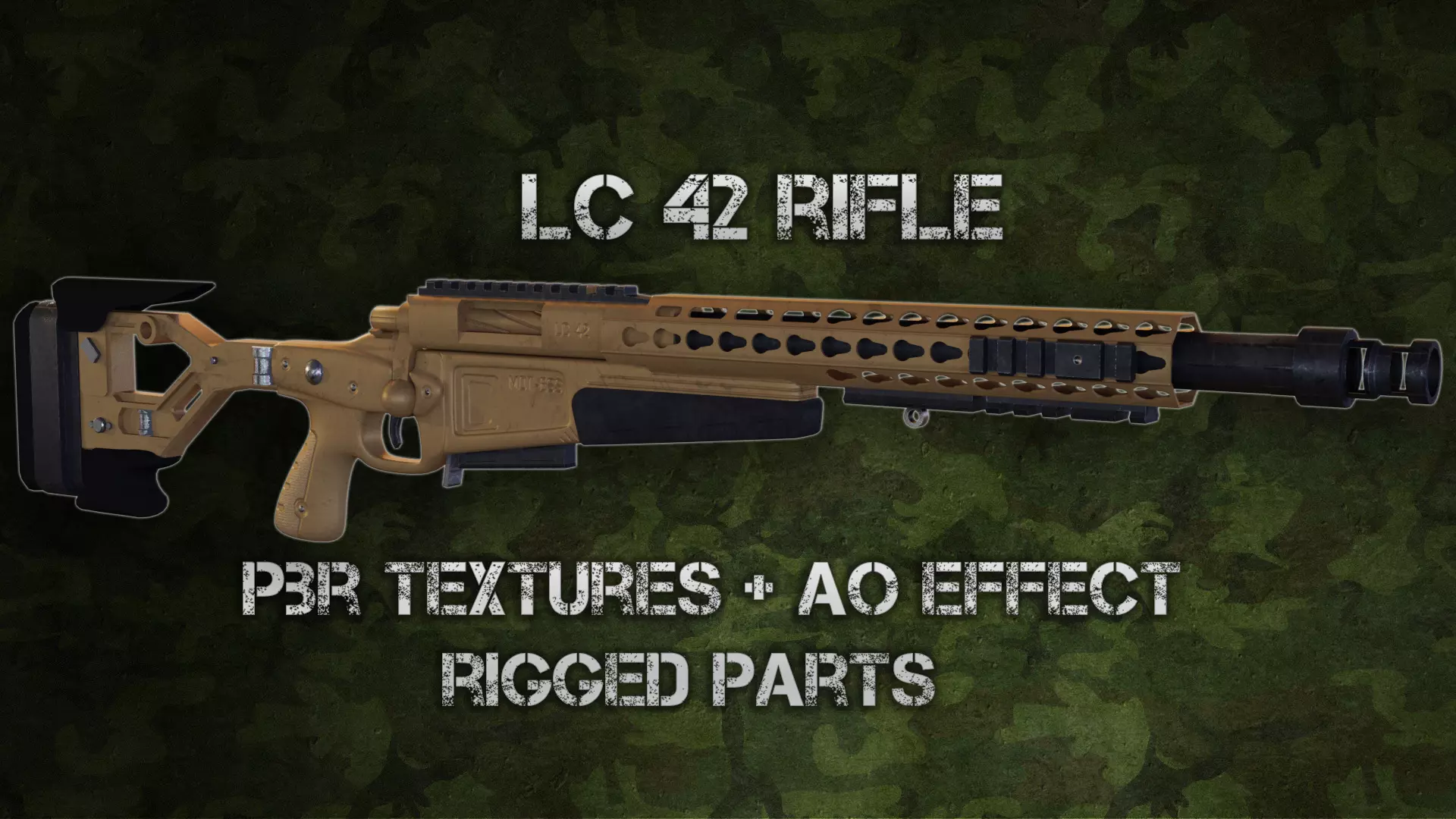 LC 42 Rifle Low-poly 3D model_0