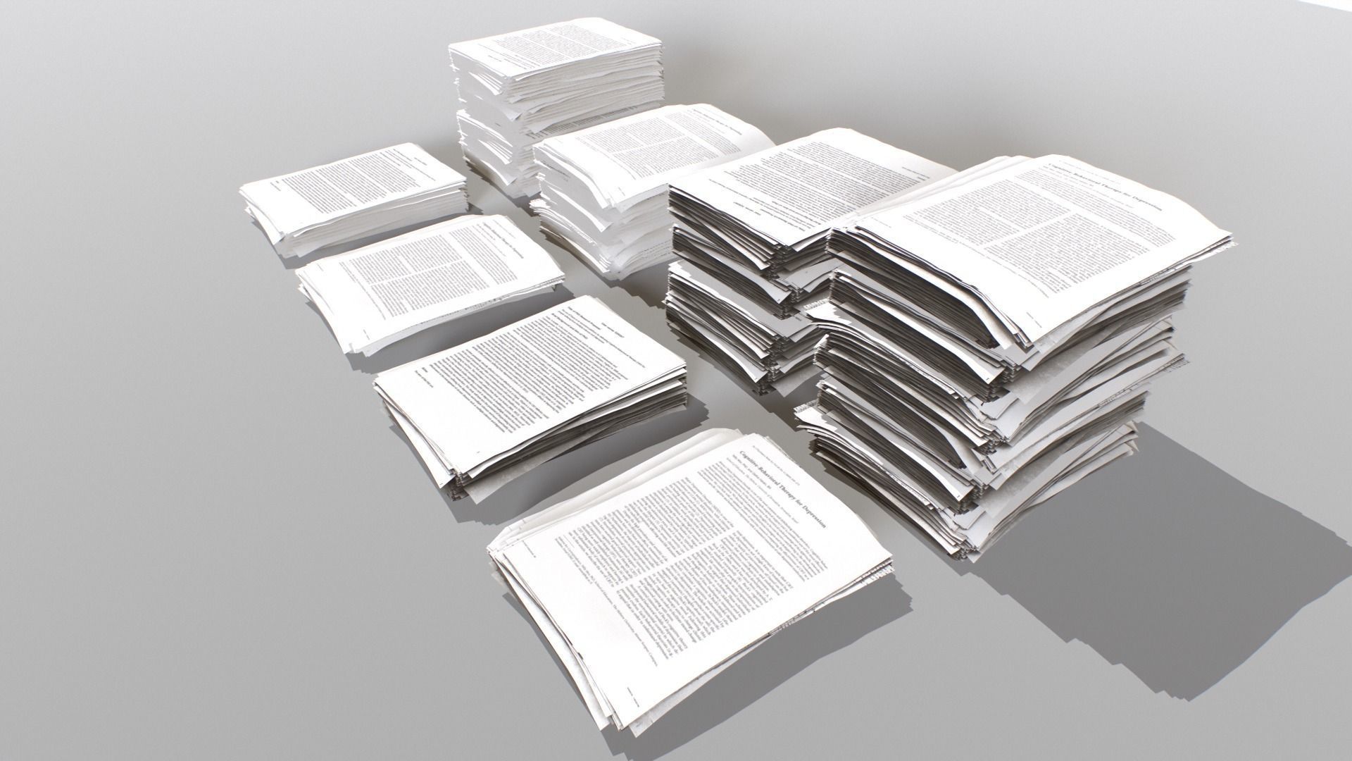 Paper piles Low-poly 3D model_1