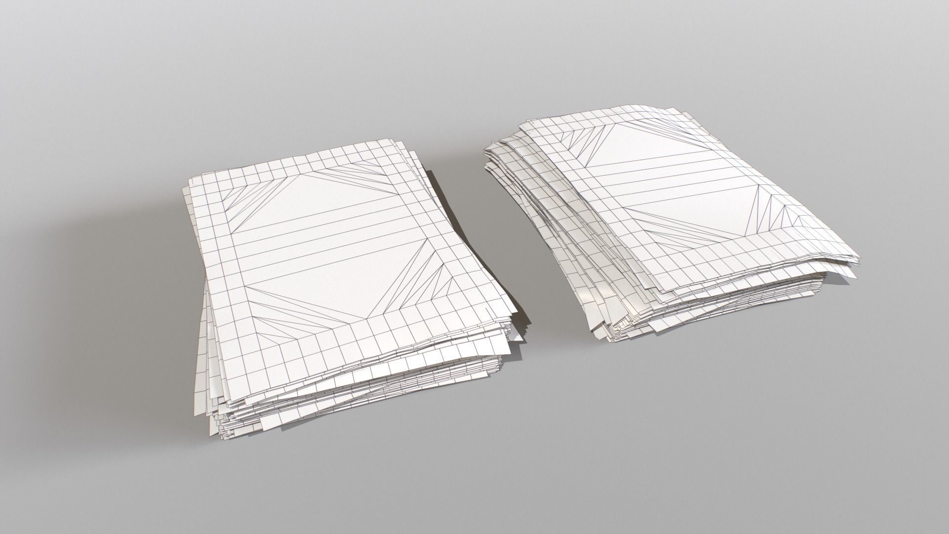 Paper piles Low-poly 3D model_5