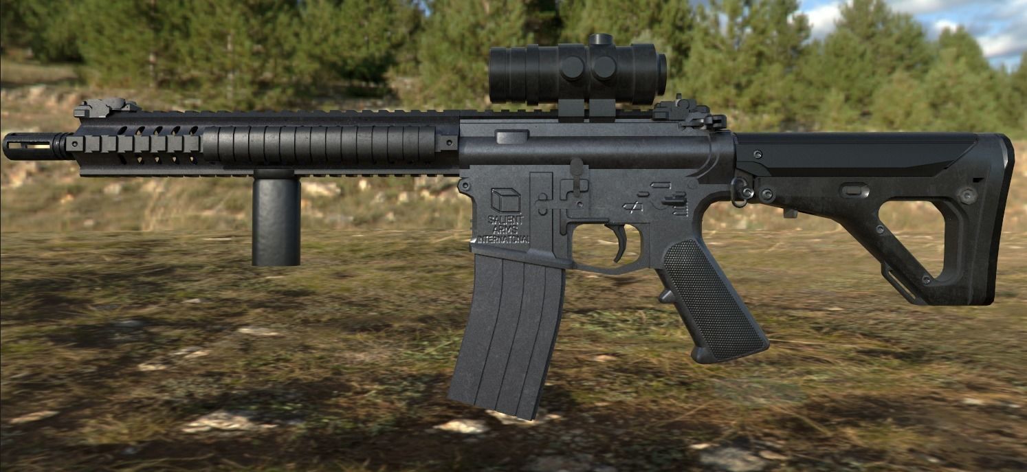 3D model SAAR Assault Rifle VR / AR / low-poly rigged | CGTrader