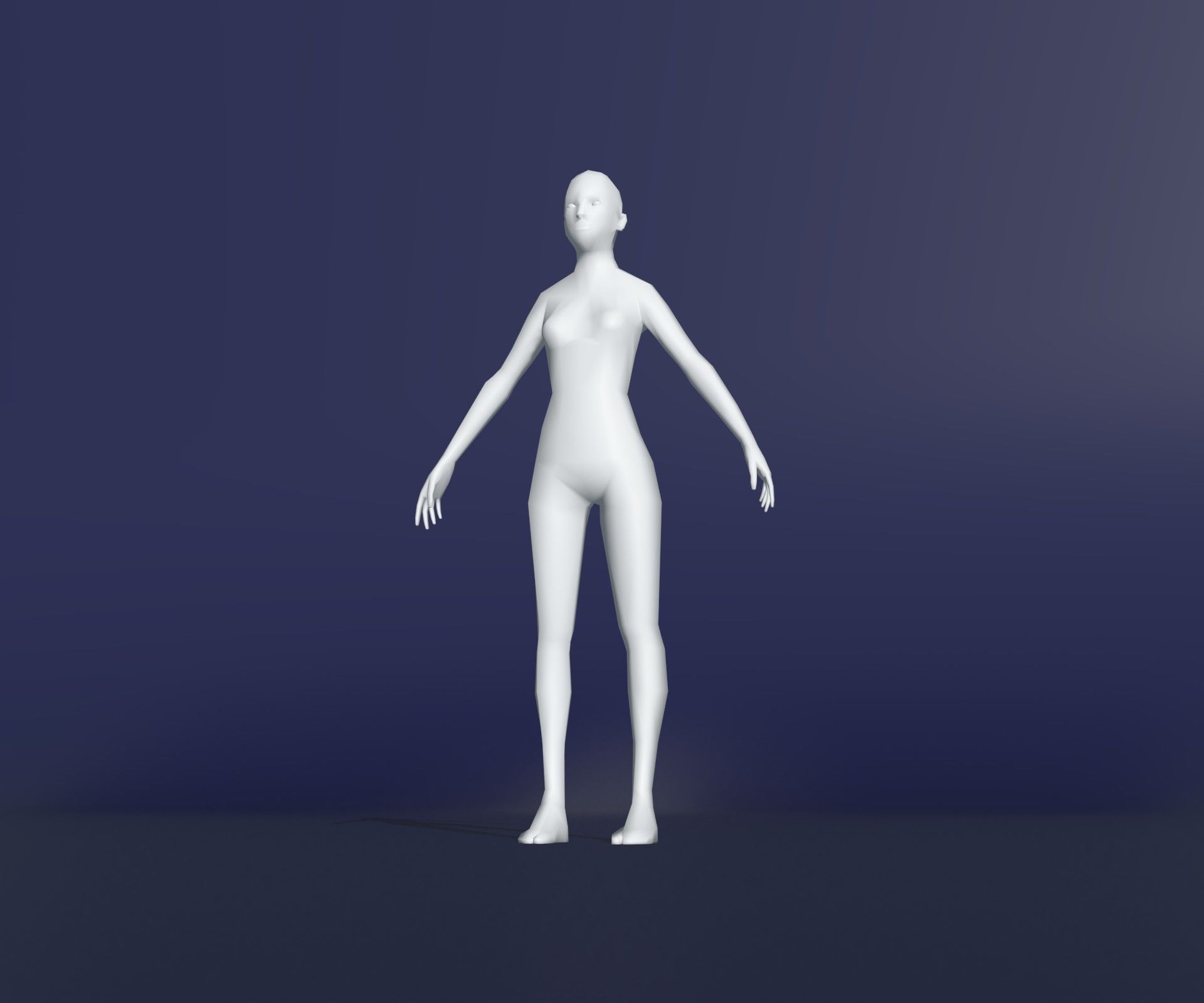 Male Female Body Base Mesh 28 Animations 3D Model 1k Polygons Low-poly 3D model_23