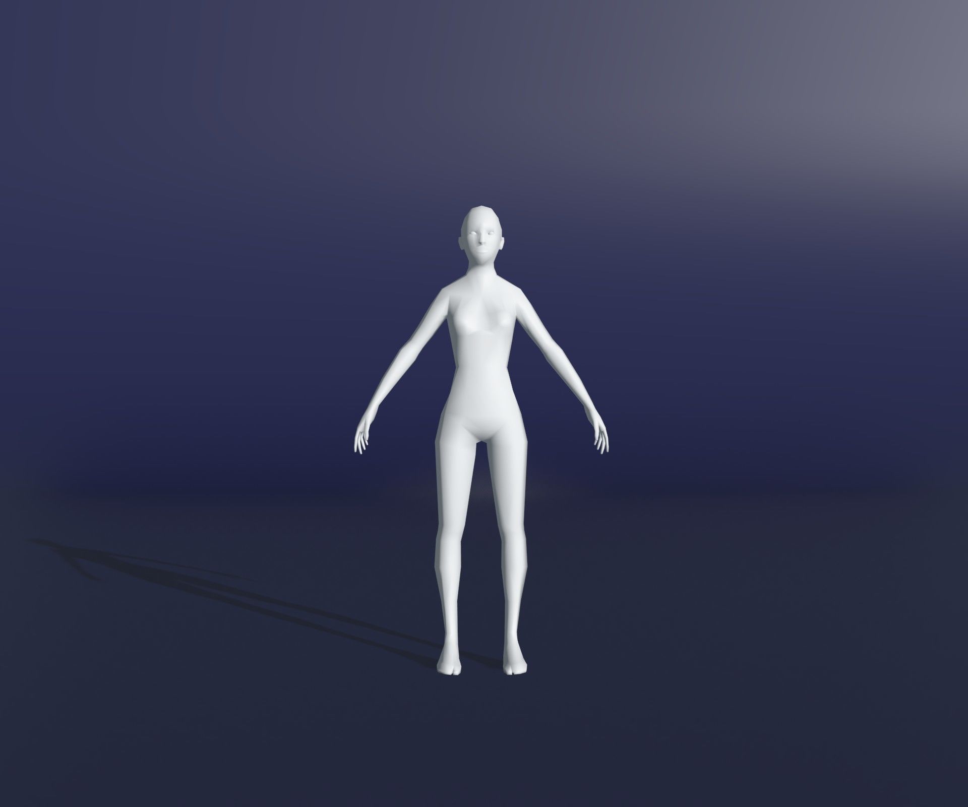 Male Female Body Base Mesh 28 Animations 3D Model 1k Polygons Low-poly 3D model_12