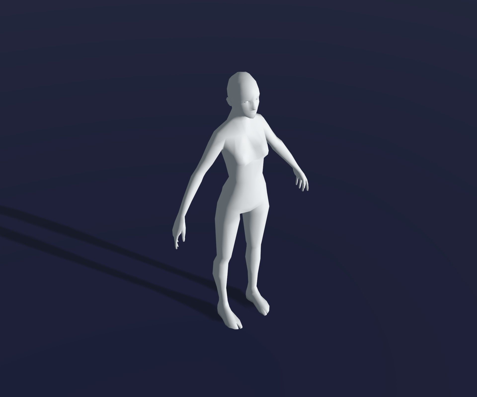 Male Female Body Base Mesh 28 Animations 3D Model 1k Polygons Low-poly 3D model_10