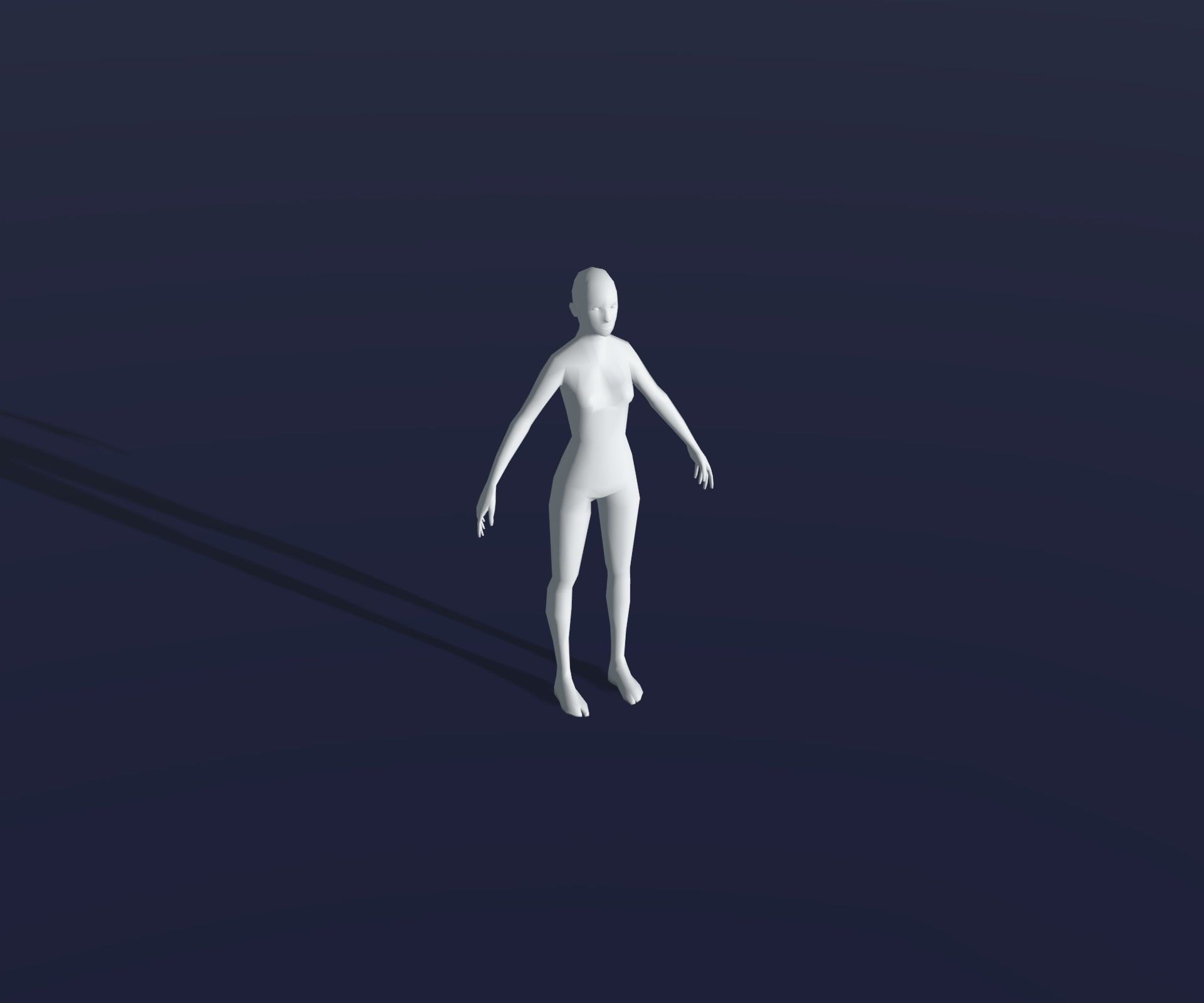 Male Female Body Base Mesh 28 Animations 3D Model 1k Polygons Low-poly 3D model_18