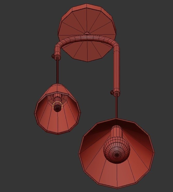 ADRIELL gold pendant light 3D model_1
