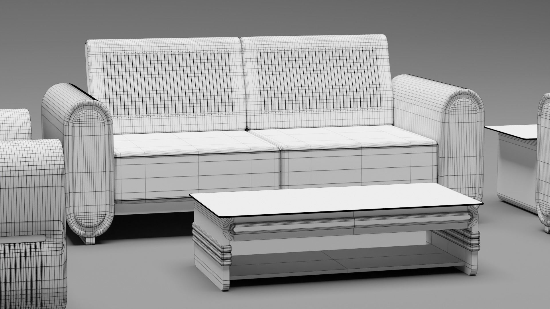 Sofa Set 04 3D model_3