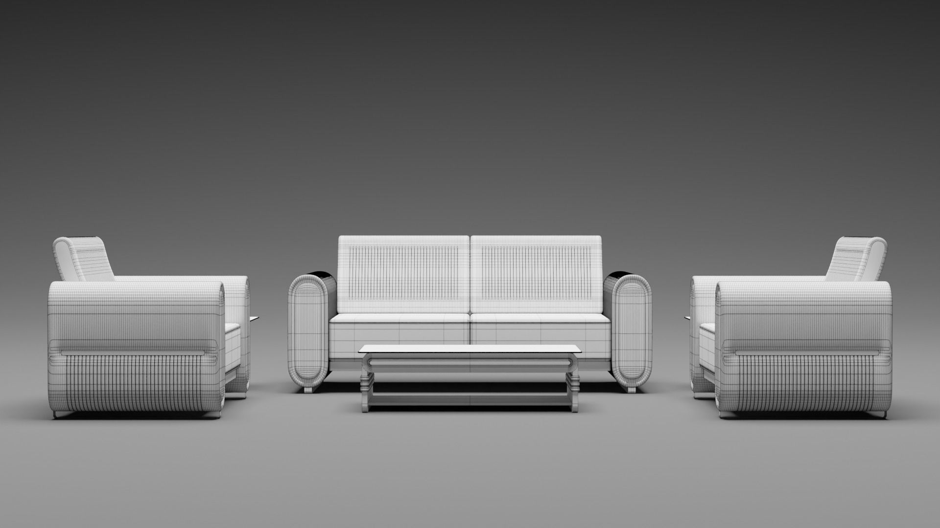 Sofa Set 04 3D model_1