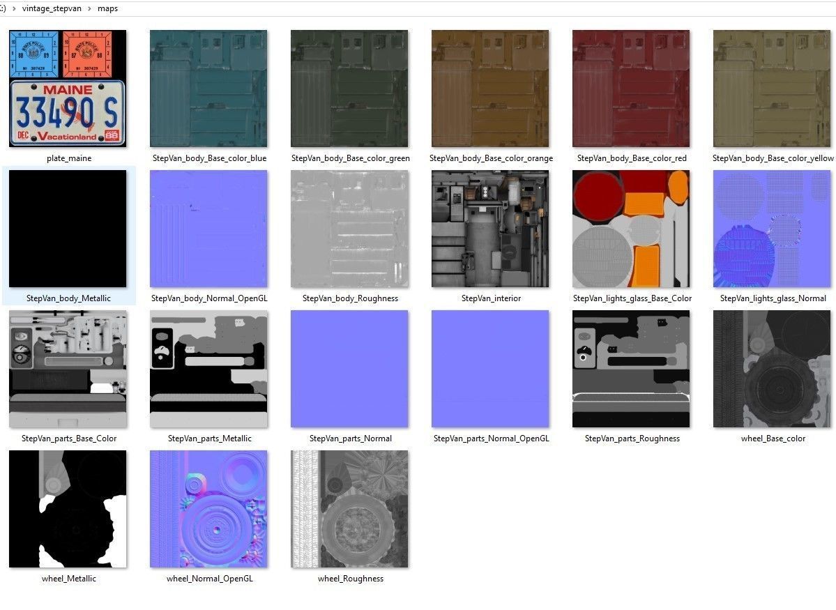 Vintage industrial boxvan Low-poly 3D model_53