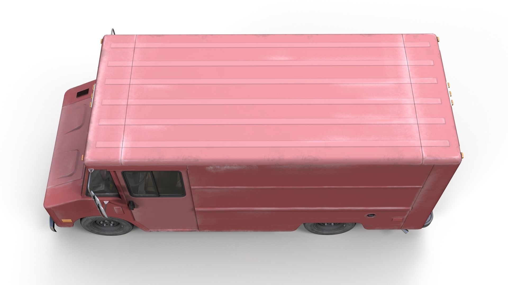 Vintage industrial boxvan Low-poly 3D model_5