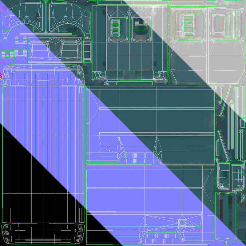 Vintage industrial boxvan Low-poly 3D model_50