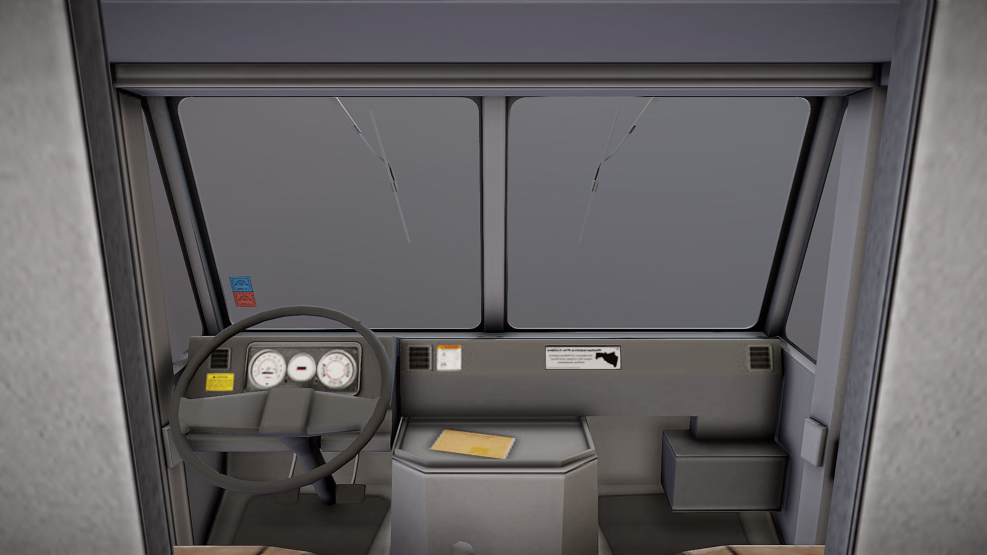 Vintage industrial boxvan Low-poly 3D model_27