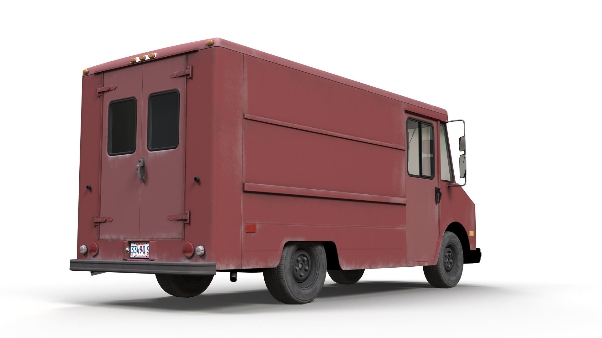 Vintage industrial boxvan Low-poly 3D model_6