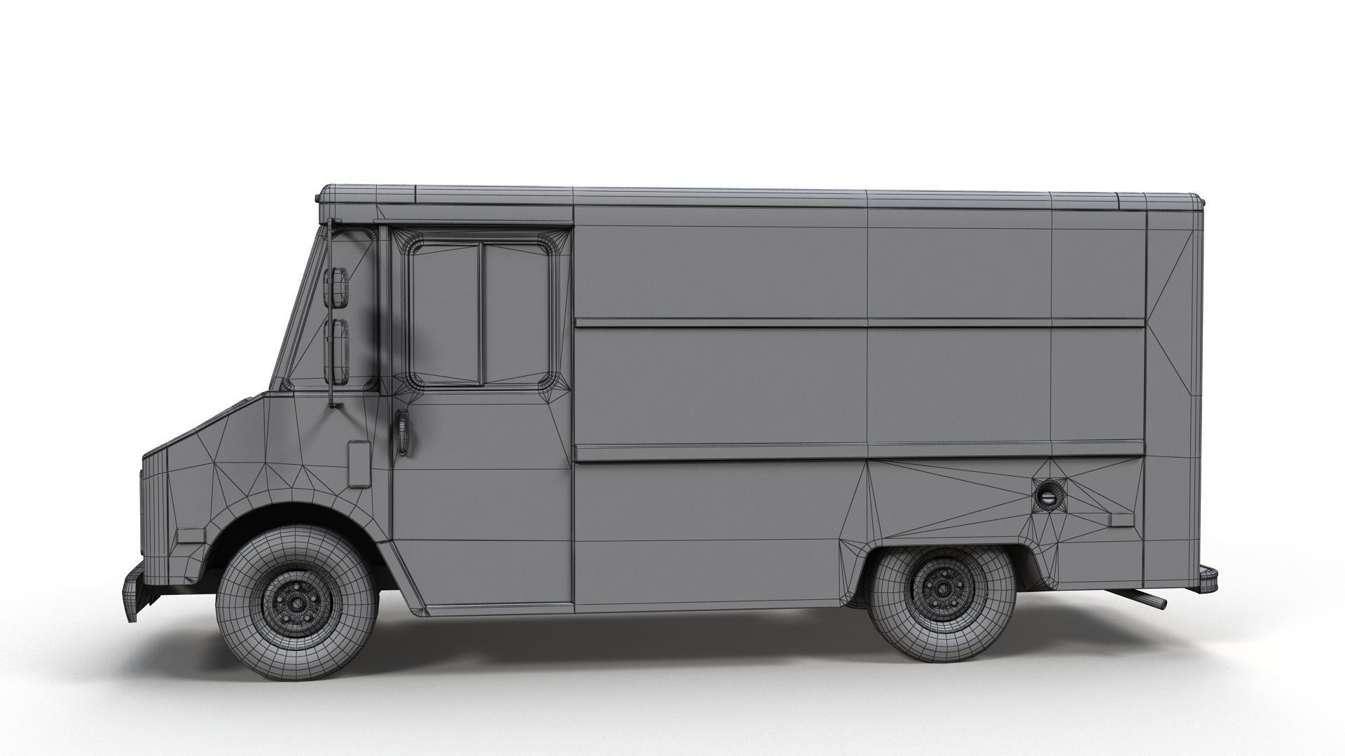 Vintage industrial boxvan Low-poly 3D model_23