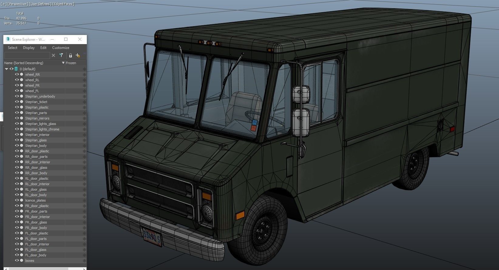 Vintage industrial boxvan Low-poly 3D model_45