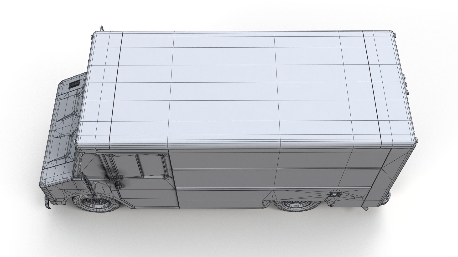 Vintage industrial boxvan Low-poly 3D model_21