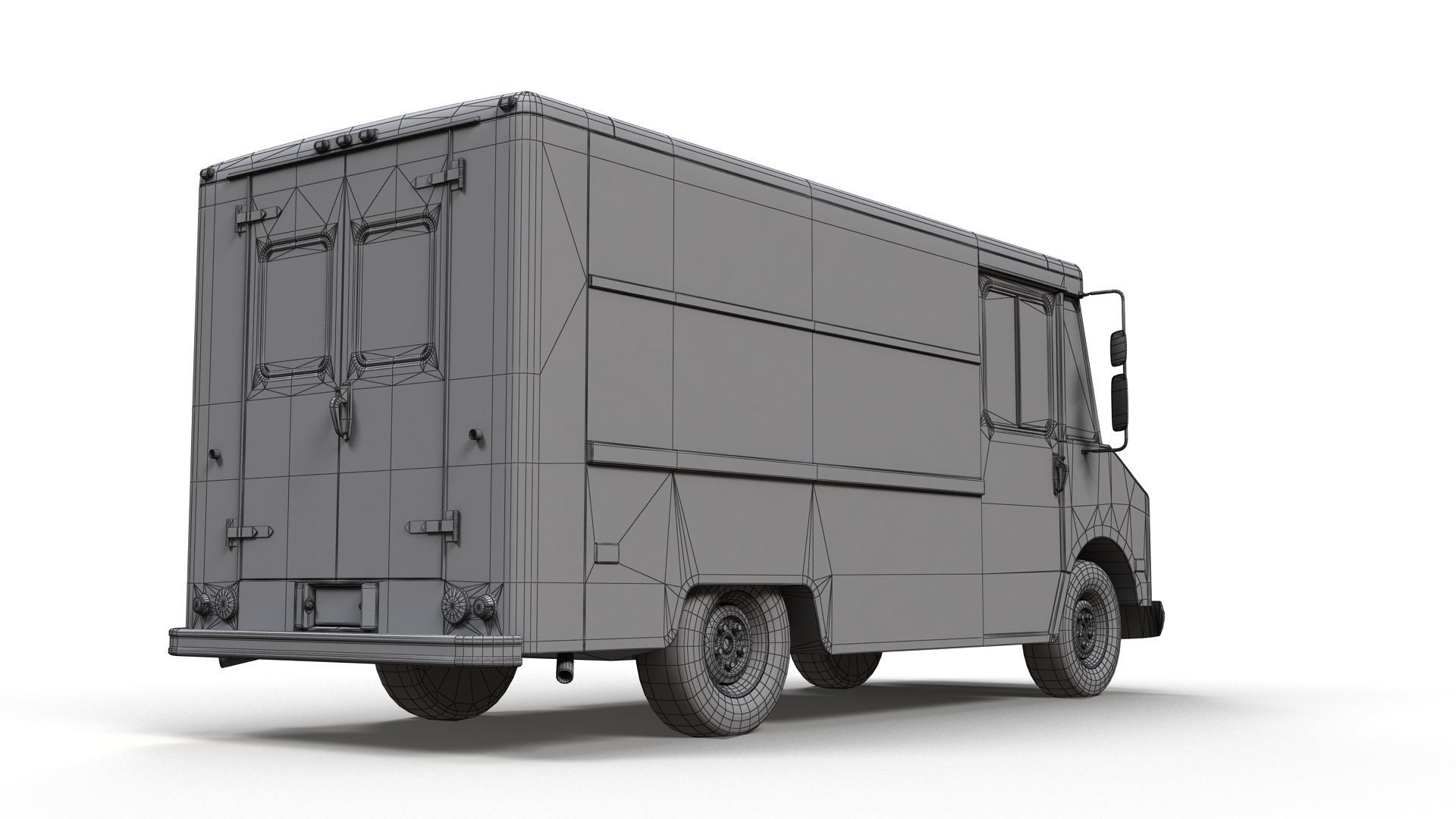 Vintage industrial boxvan Low-poly 3D model_22
