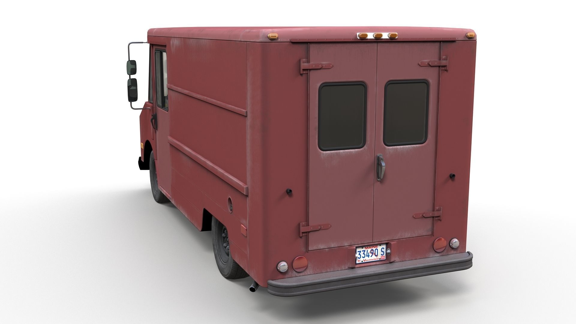 Vintage industrial boxvan Low-poly 3D model_8