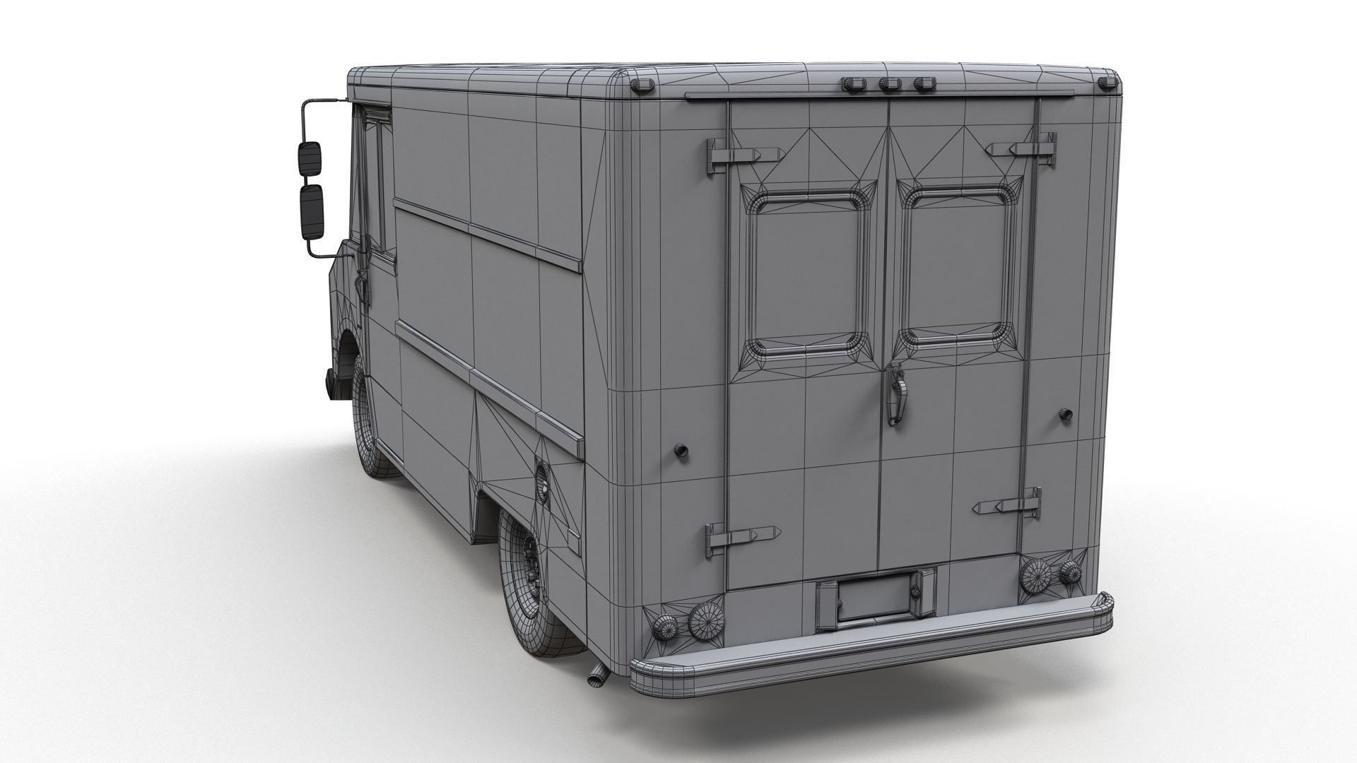 Vintage industrial boxvan Low-poly 3D model_24