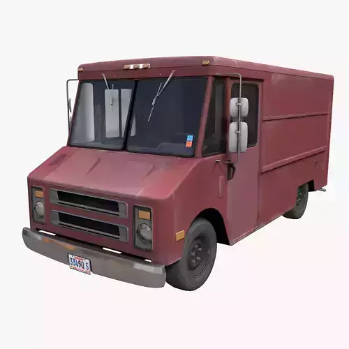Vintage industrial boxvan Low-poly 3D model