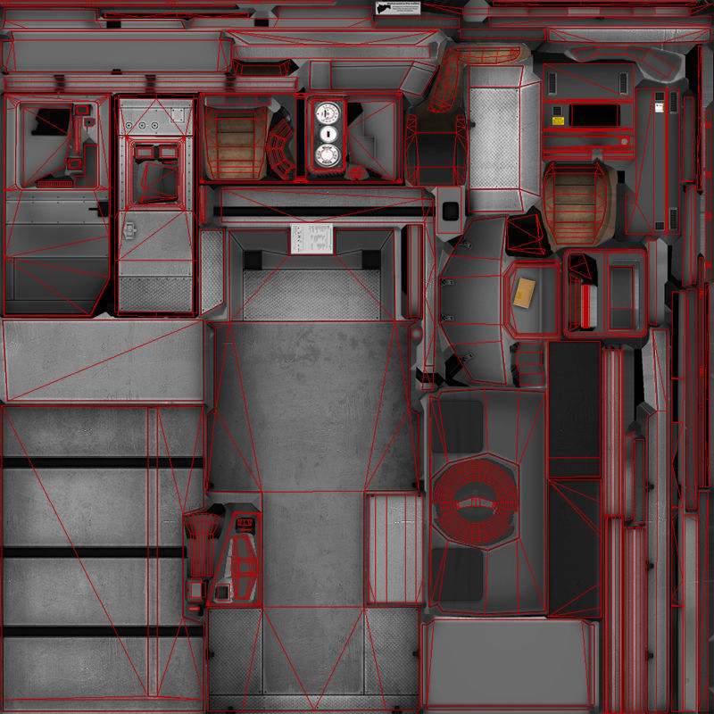 Vintage industrial boxvan Low-poly 3D model_52