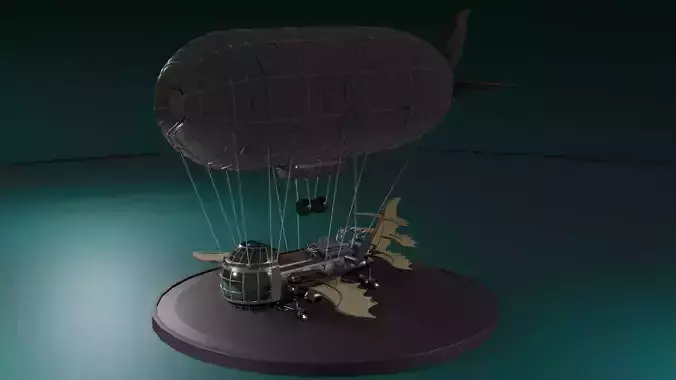 airship airplane with parachute