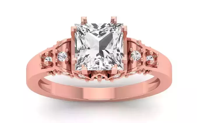Solitaire Wedding Engagement Big Princess Stone Ring