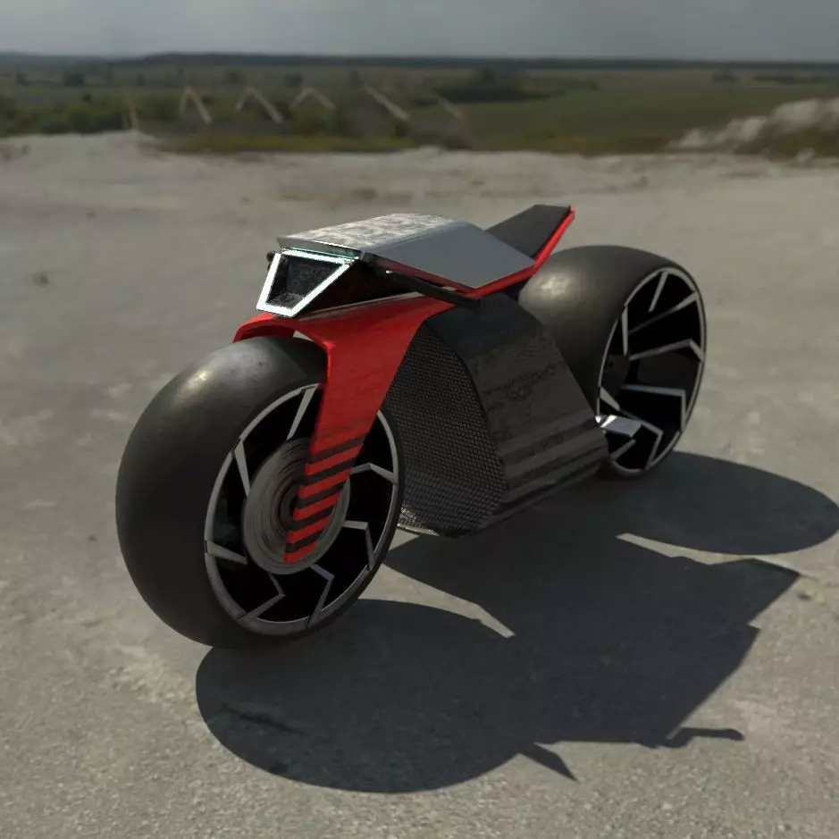 Futuristic Motorcycle 1 3D model
