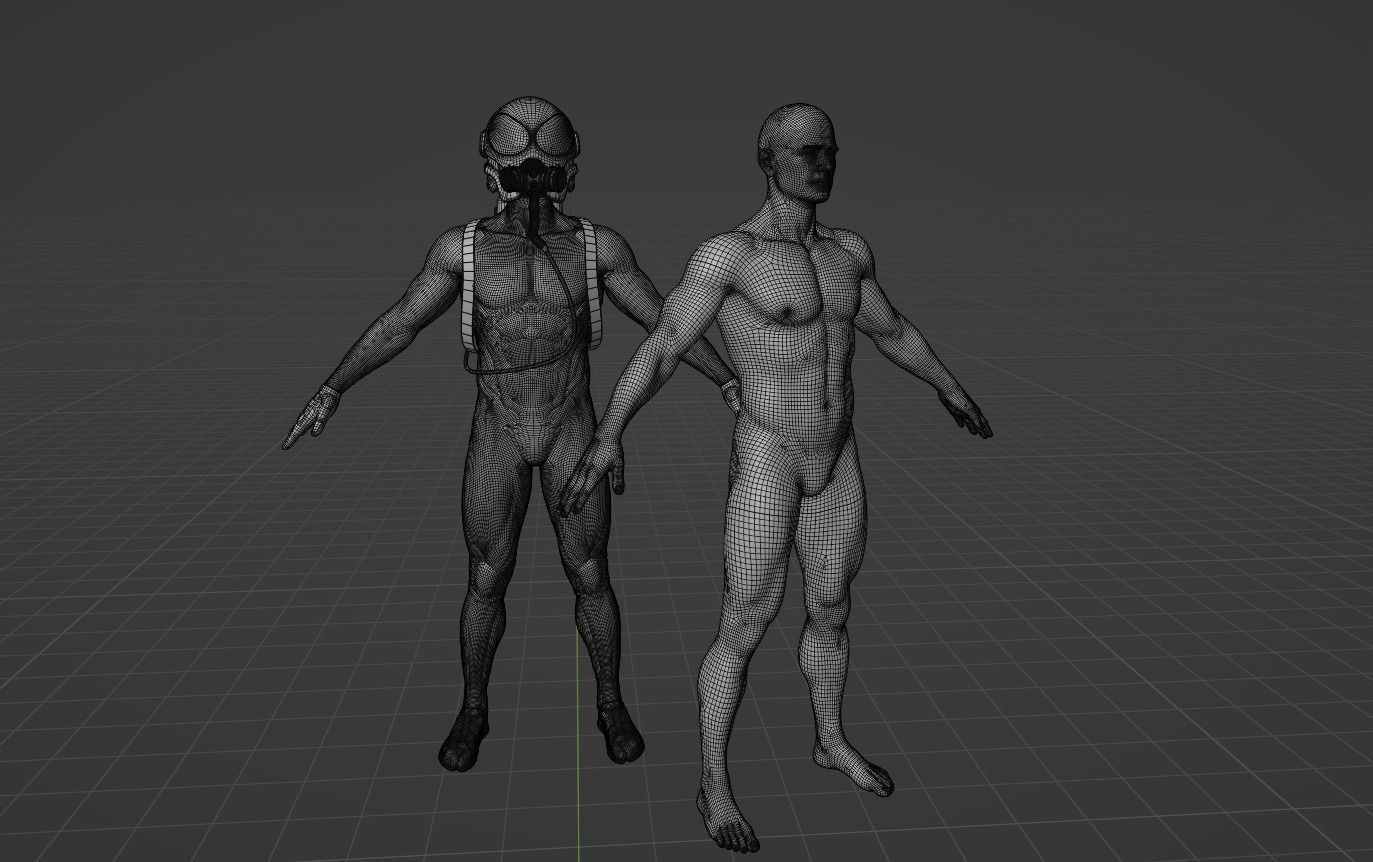 3D model of sci fi gas man with pack 3D model_7