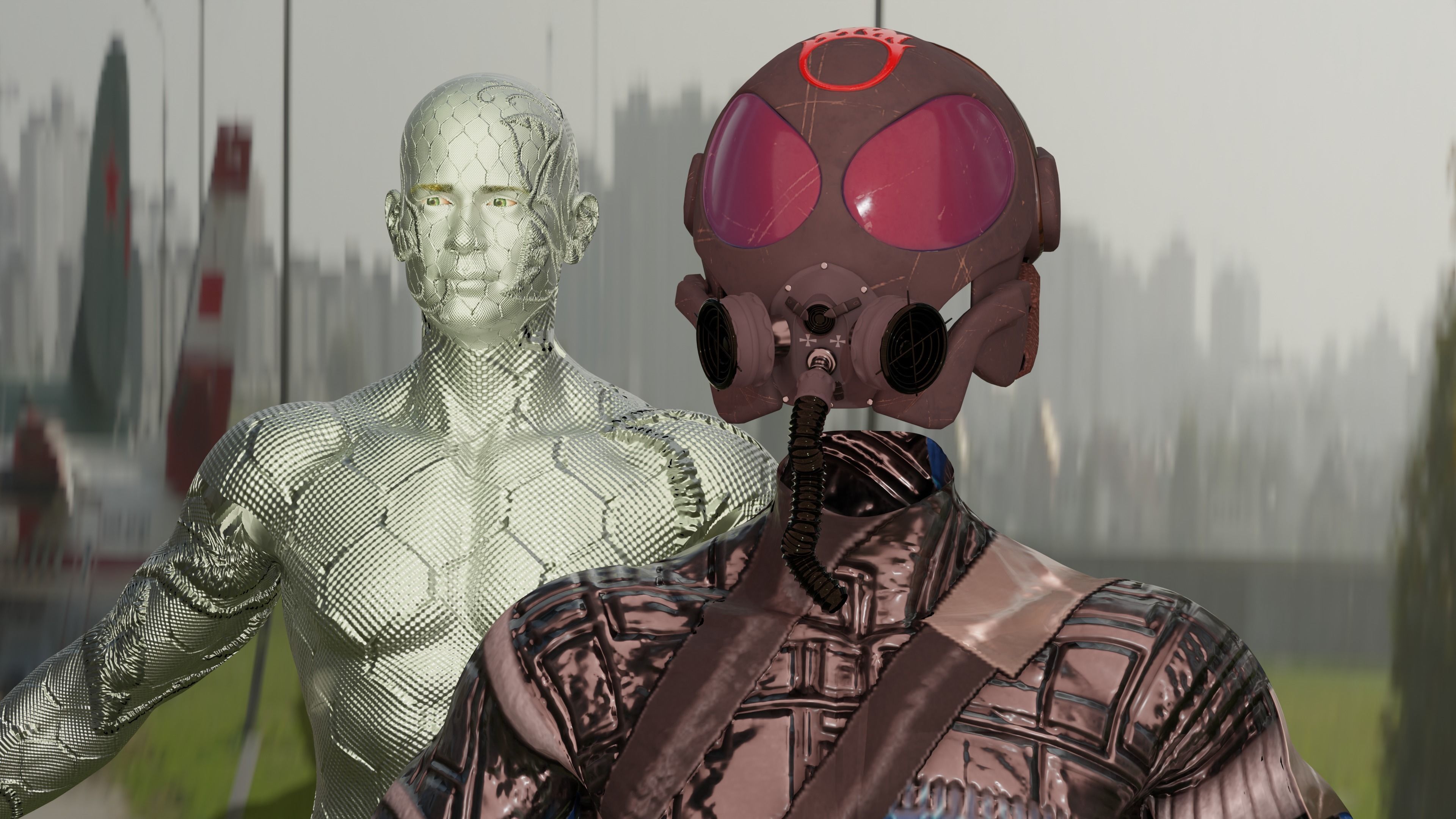 3D model of sci fi gas man with pack 3D model_3