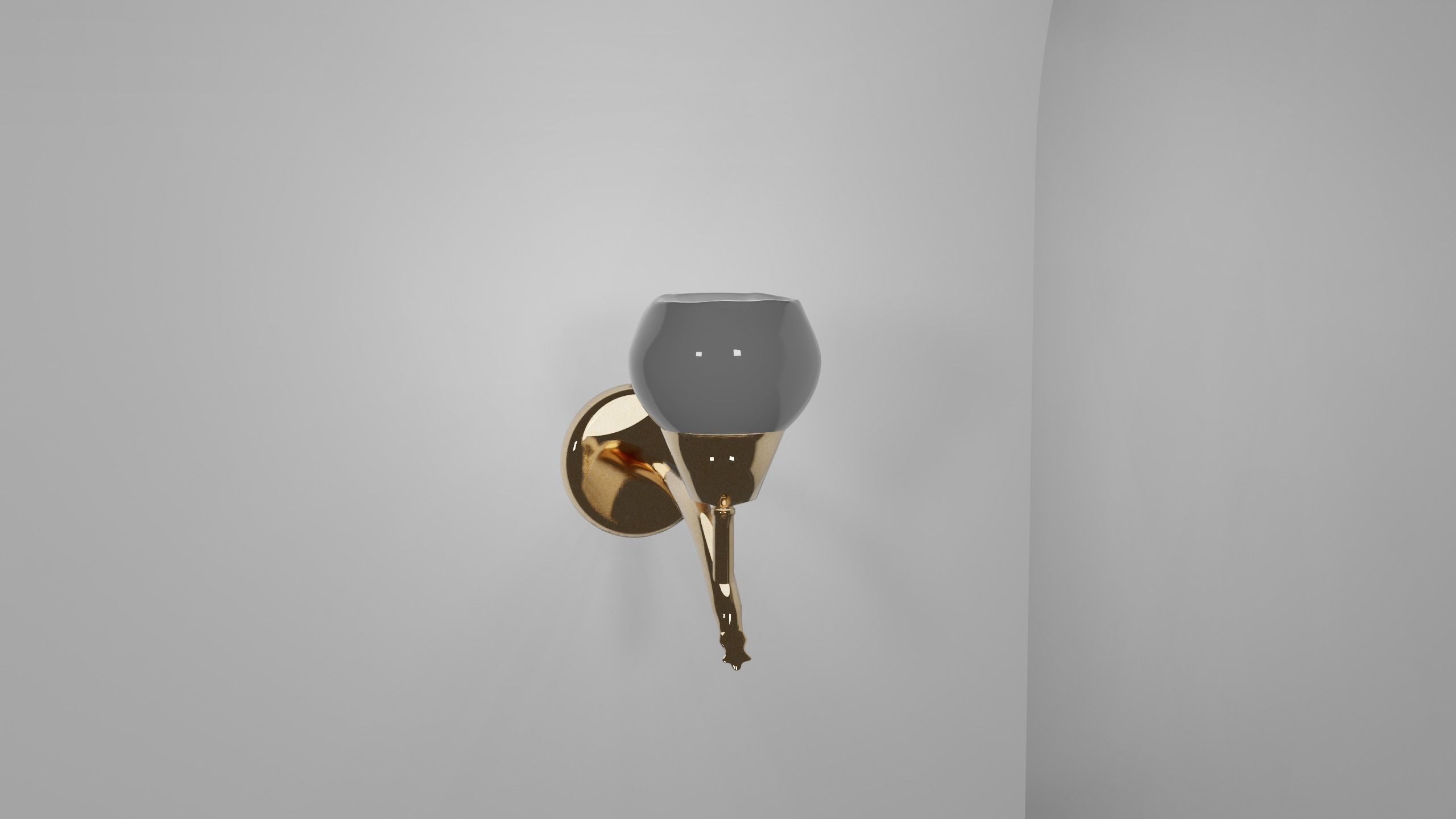 Applique Mizar 1 gold bulb Free 3D model_4