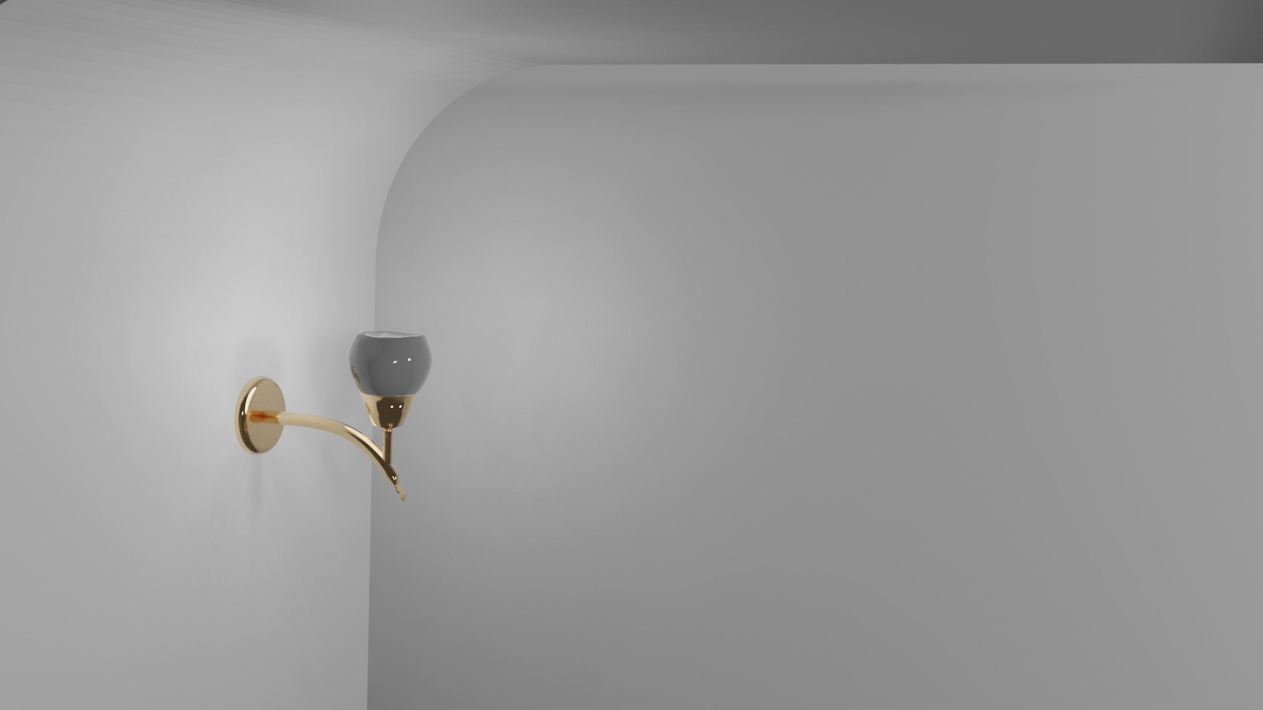 Applique Mizar 1 gold bulb Free 3D model_6