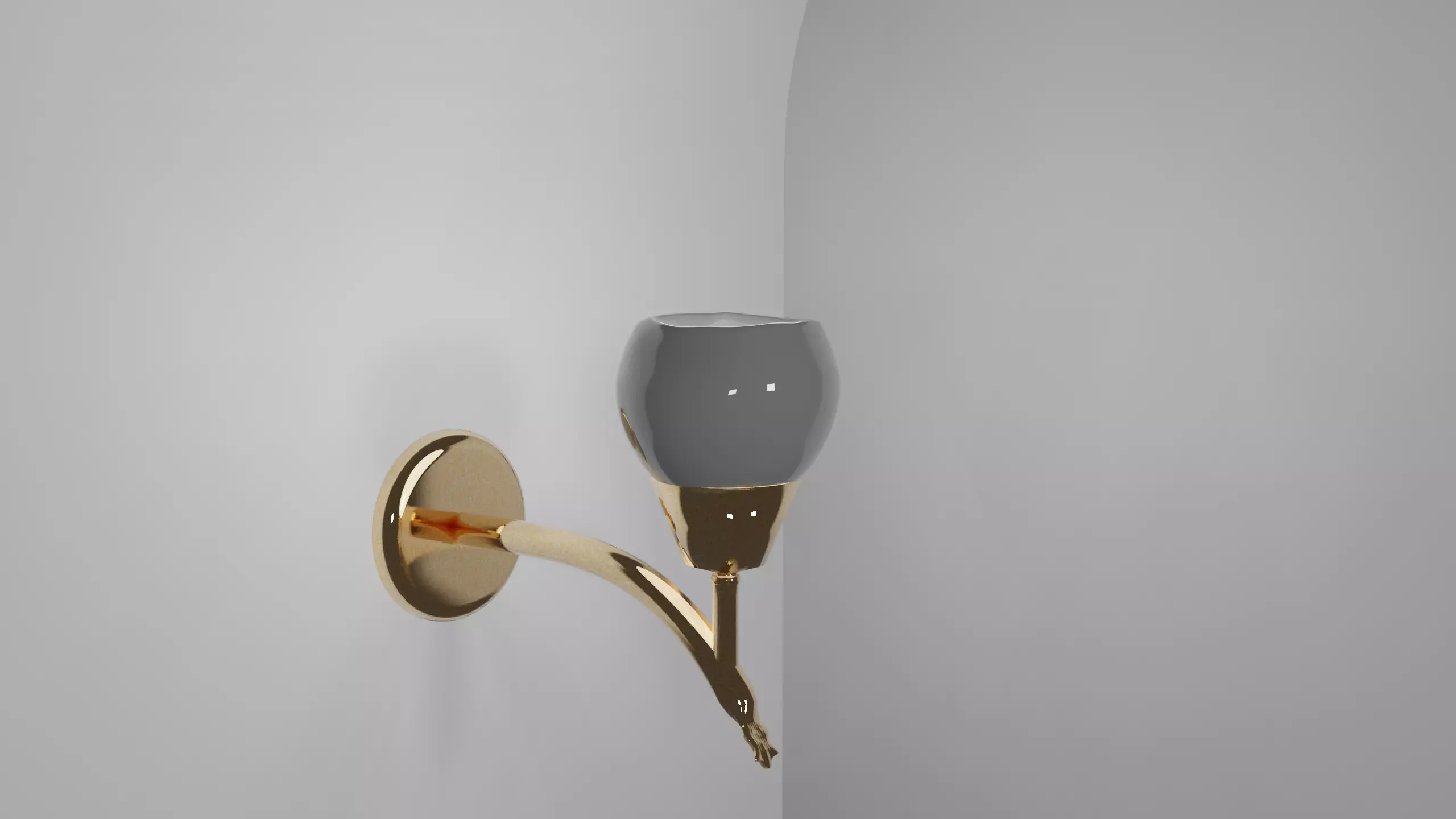 Applique Mizar 1 gold bulb Free 3D model_0